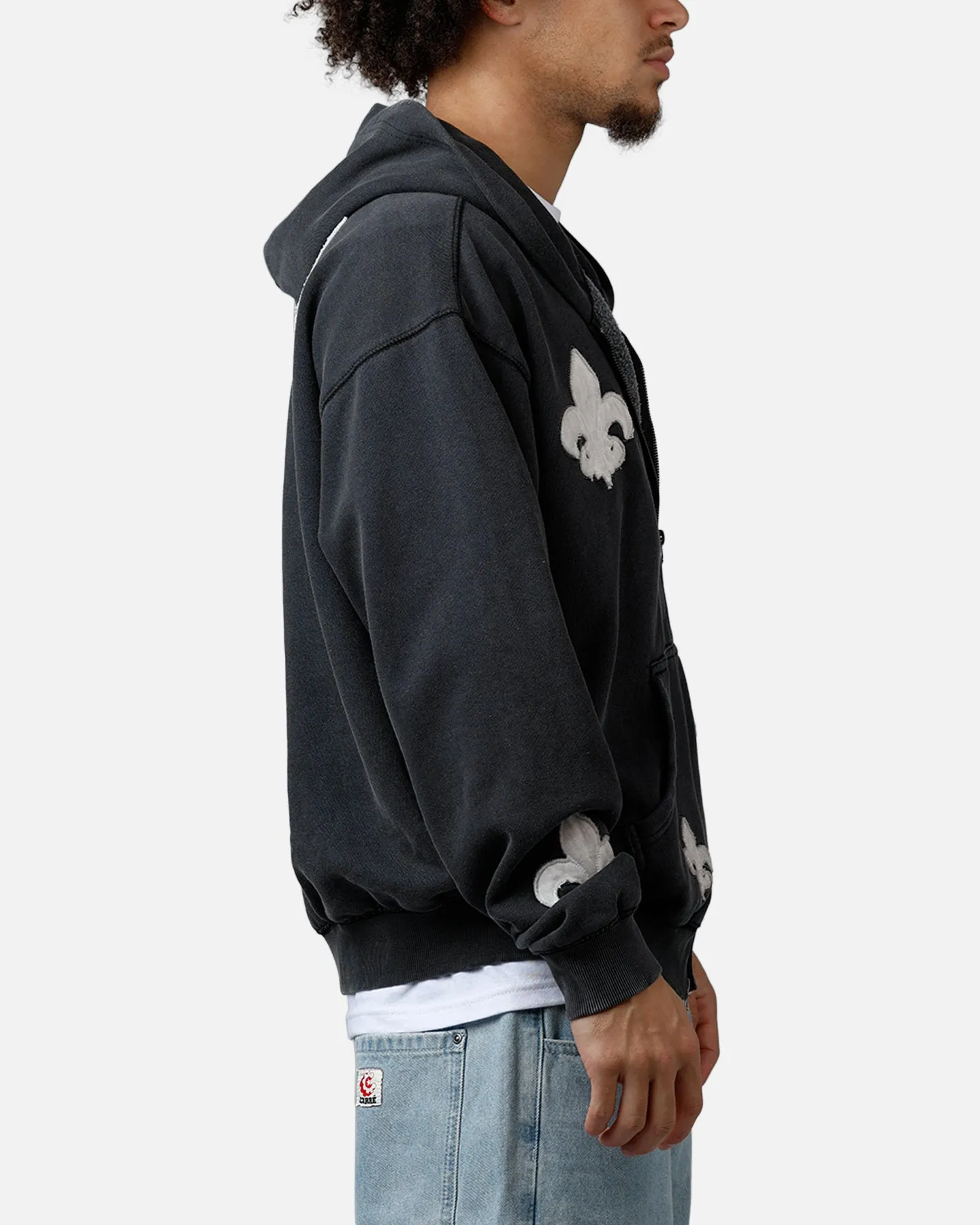 MNML Fleur Zip Up Hoodie Washed Black sold by Culture Kings product image thumbnail 4
