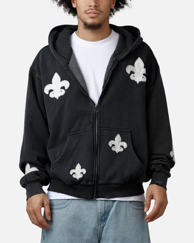 MNML Fleur Zip Up Hoodie Washed Black sold by Culture Kings