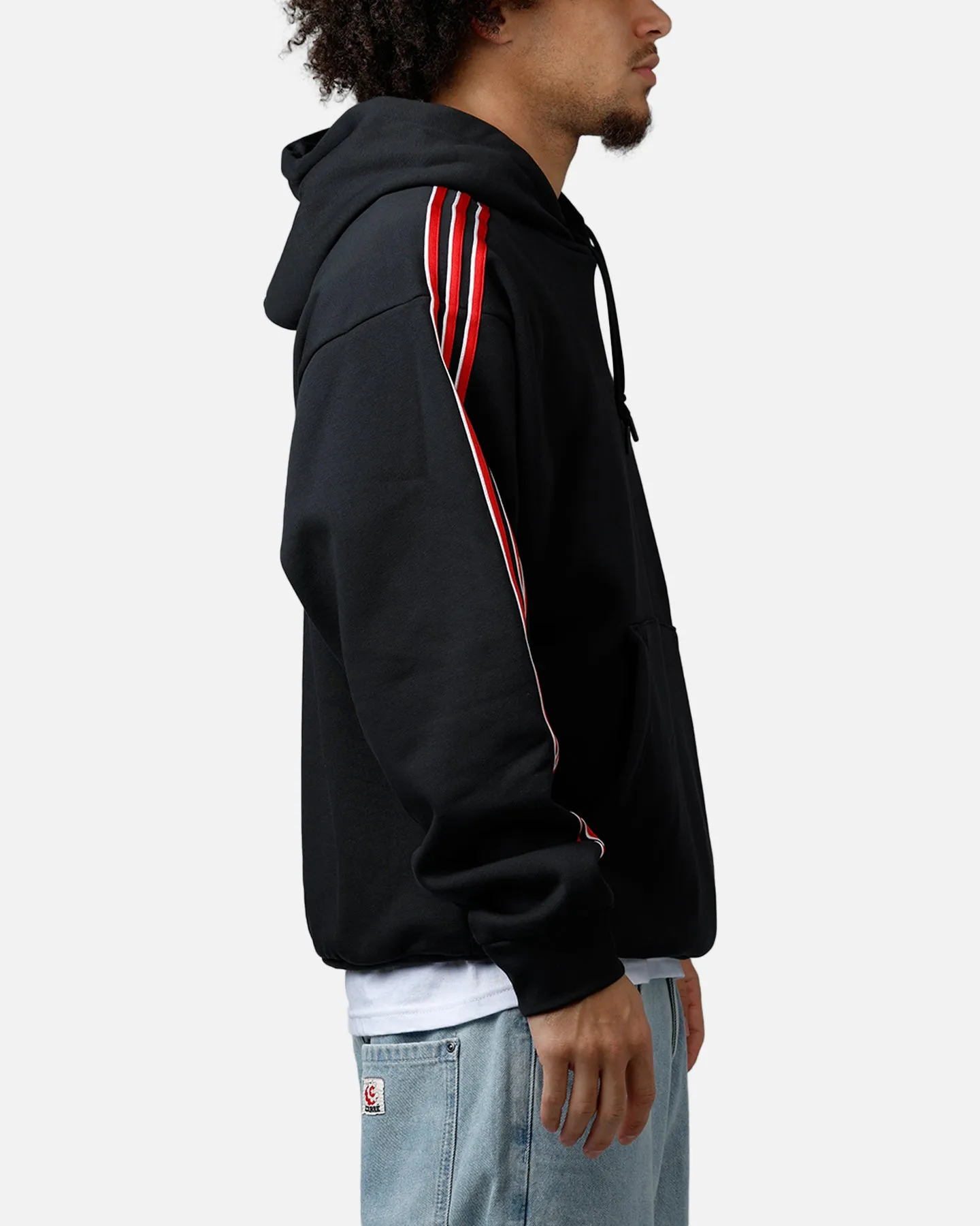 Adidas Three Stripes Hoodie Black/Red sold by Culture Kings product image thumbnail 4