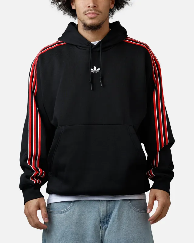 Adidas Three Stripes Hoodie Black/Red sold by Culture Kings