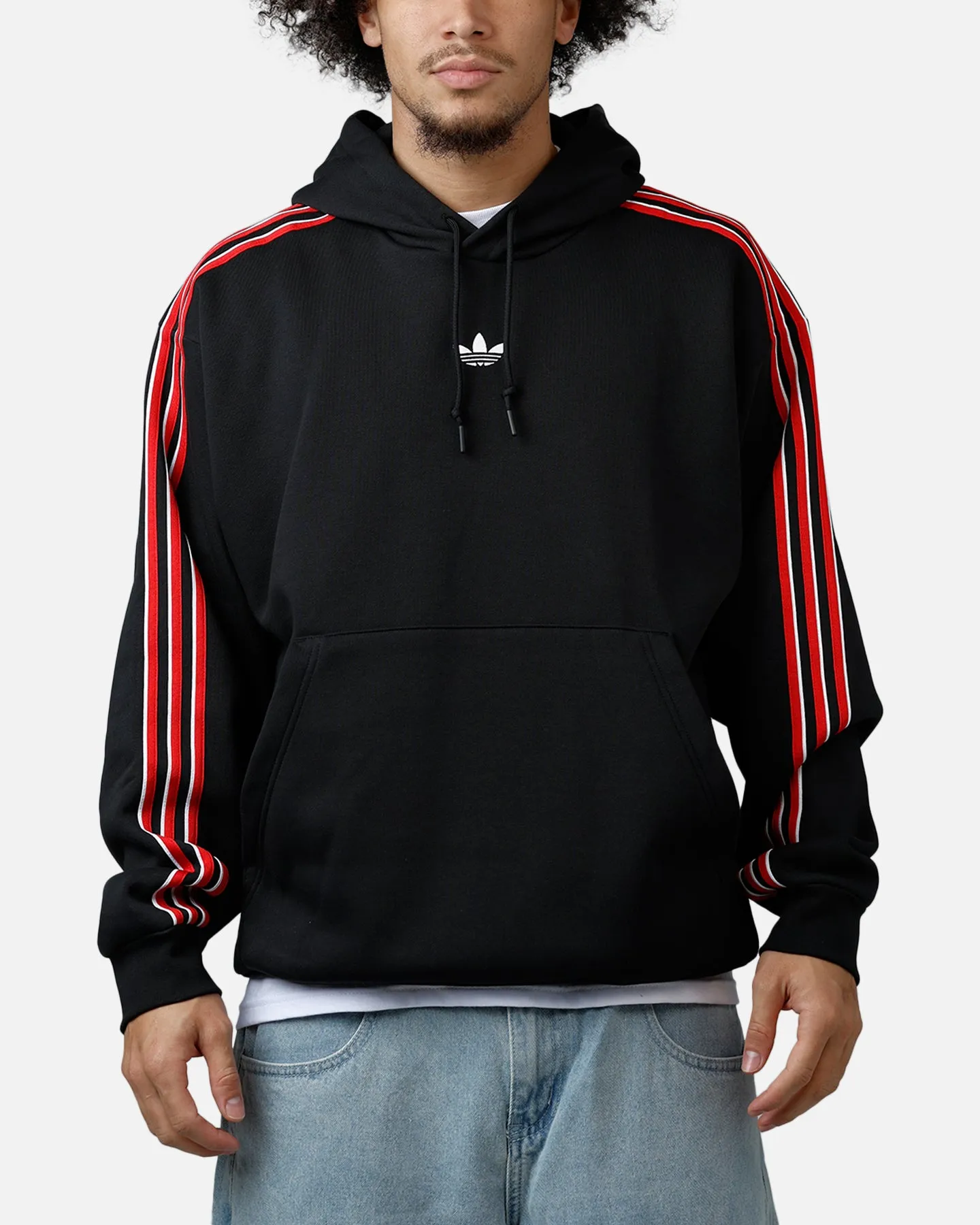 Adidas Three Stripes Hoodie Black/Red sold by Culture Kings