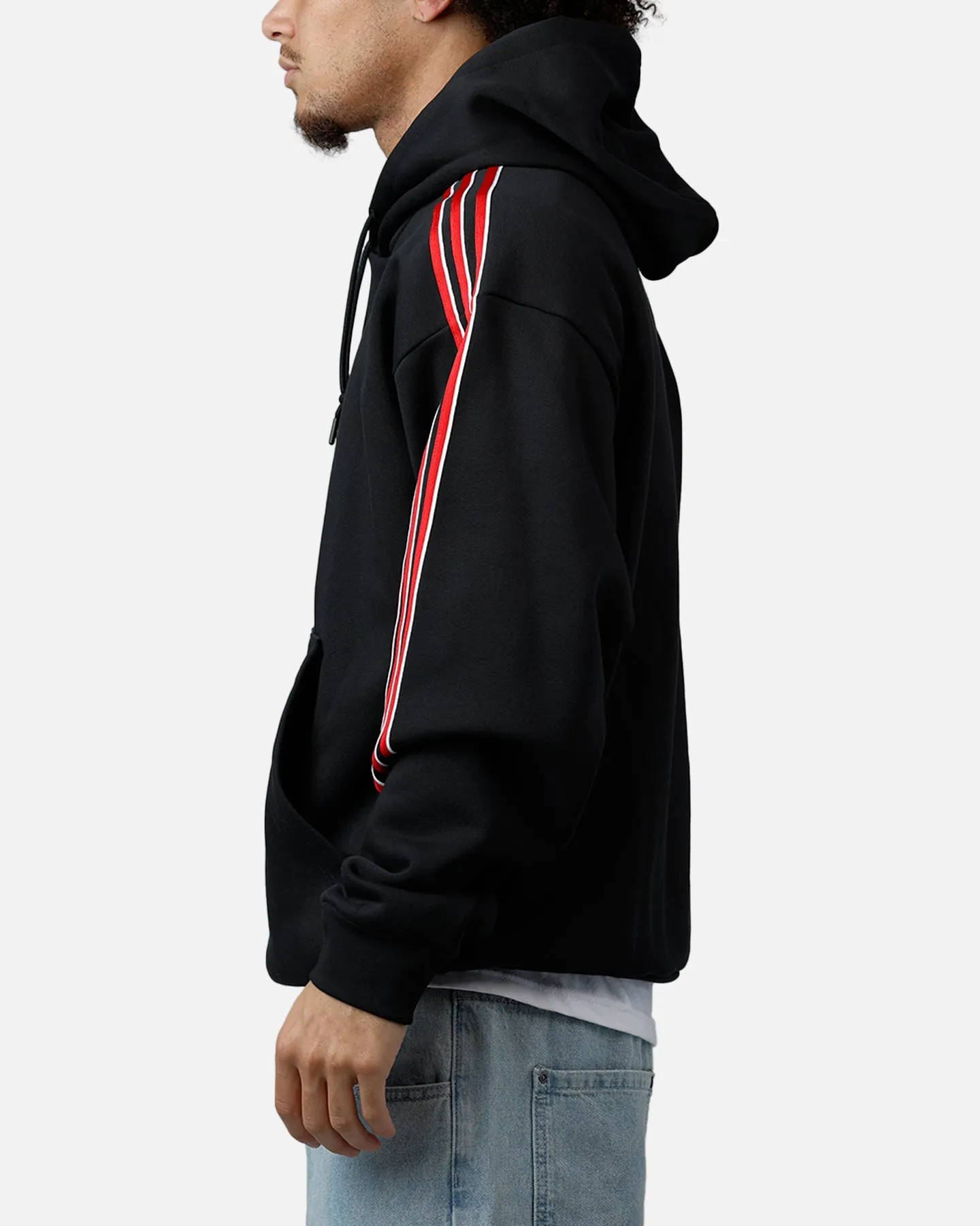 Adidas Three Stripes Hoodie Black/Red sold by Culture Kings product image thumbnail 5