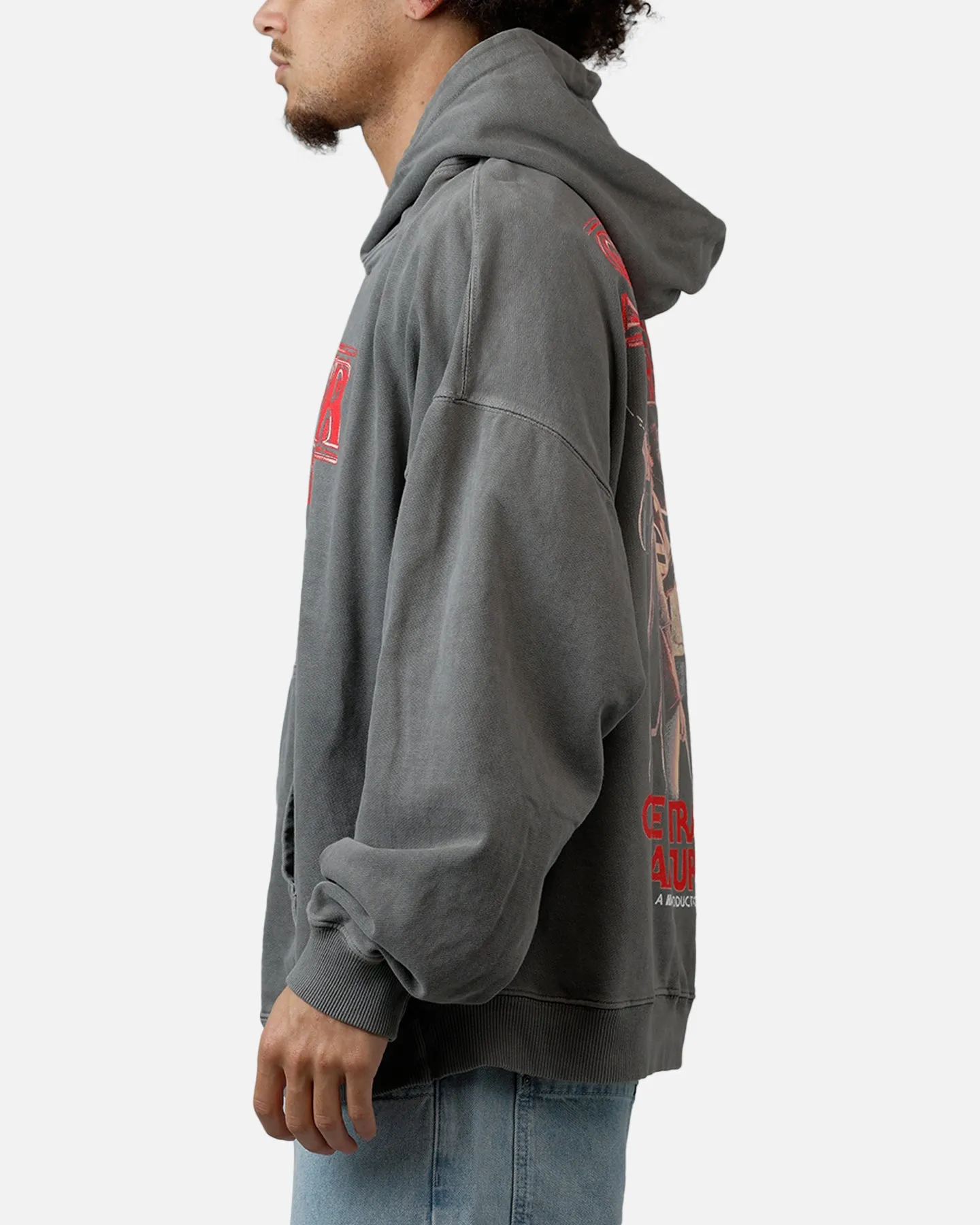 73Studio X Stranger Things Hawkins Heroes Hoodie Washed Charcoal sold by Culture Kings product image thumbnail 5