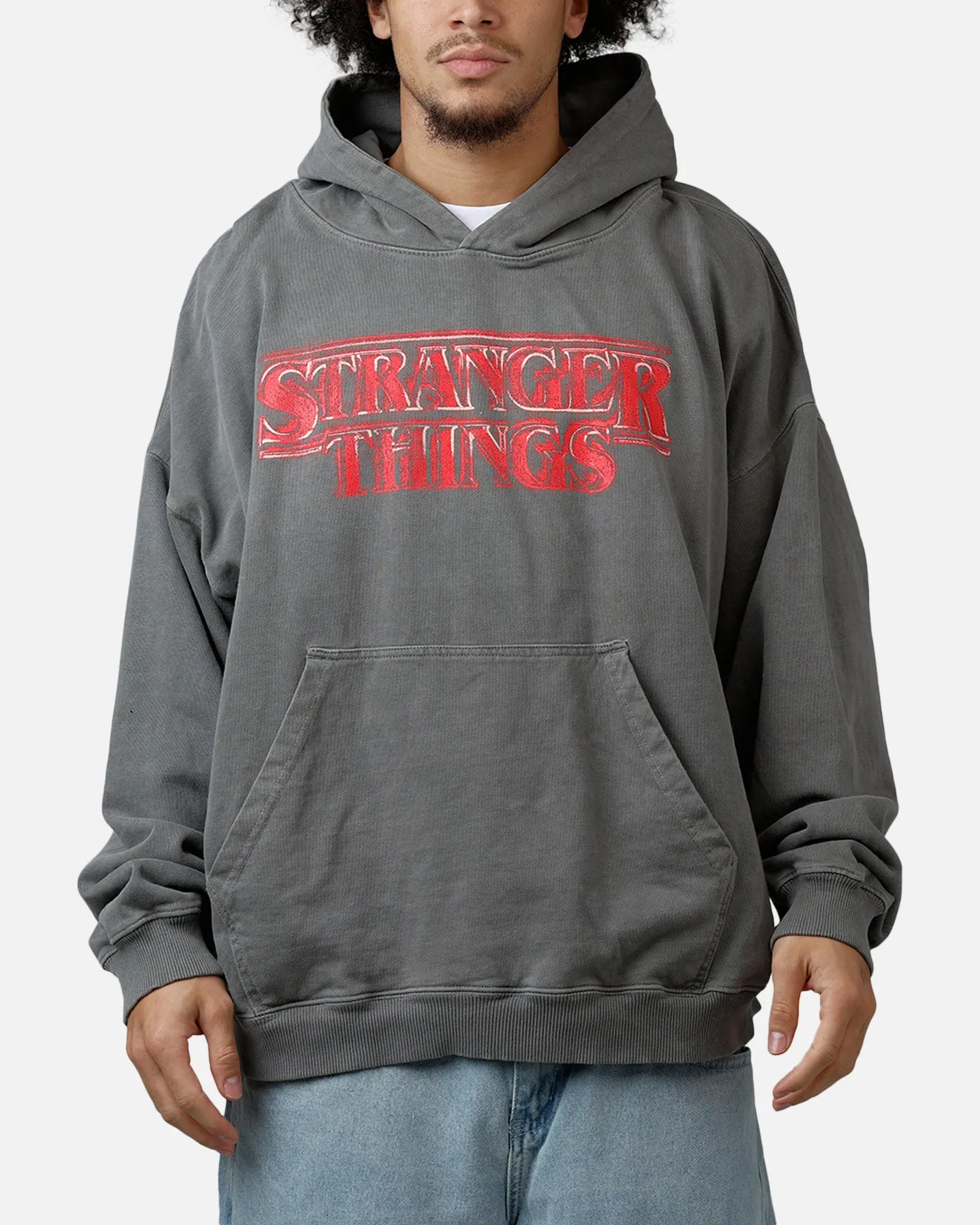 73Studio X Stranger Things Hawkins Heroes Hoodie Washed Charcoal sold by Culture Kings product image thumbnail 2