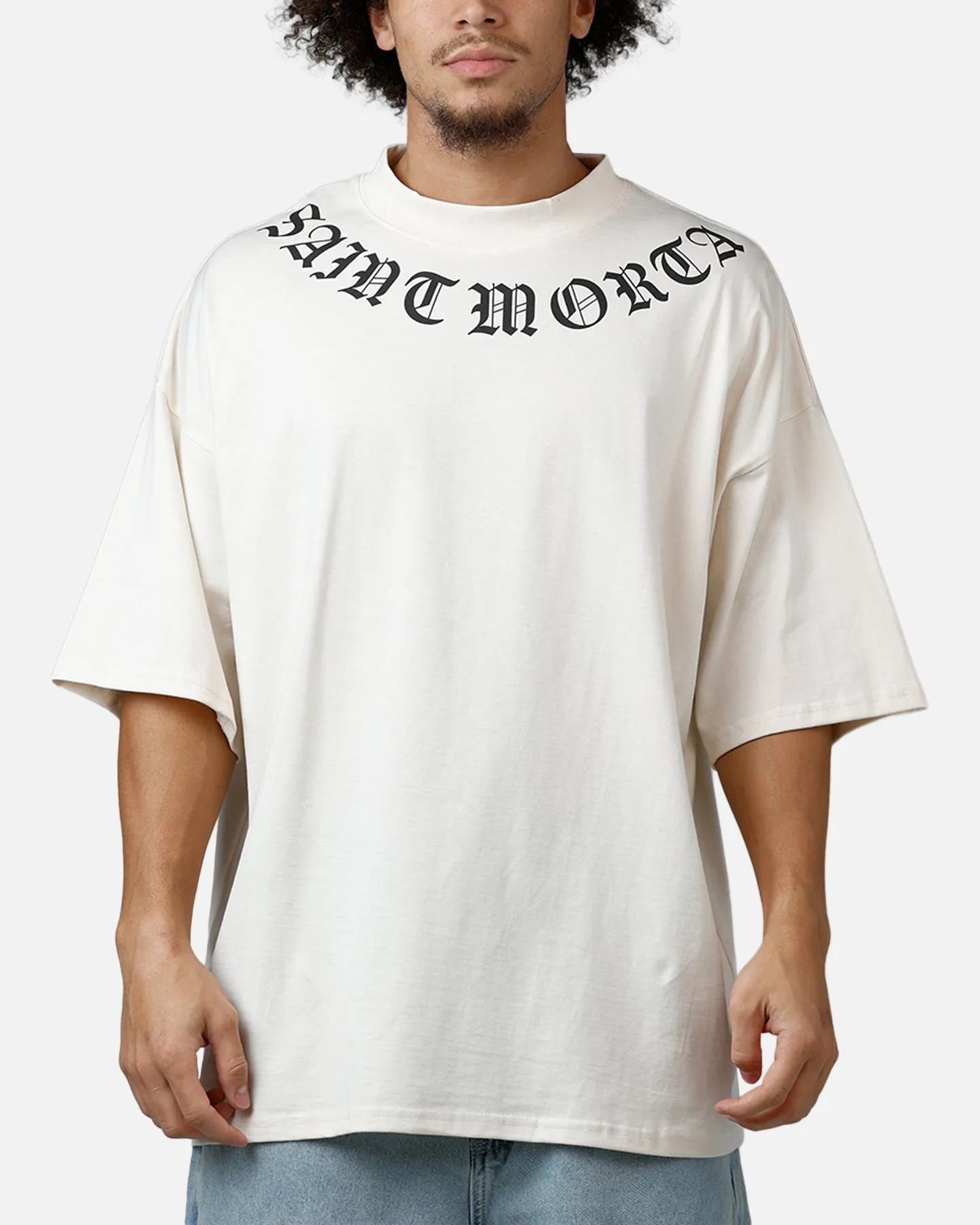 Saint Morta Barbaric Mock Neck T-Shirt Off White sold by Culture Kings