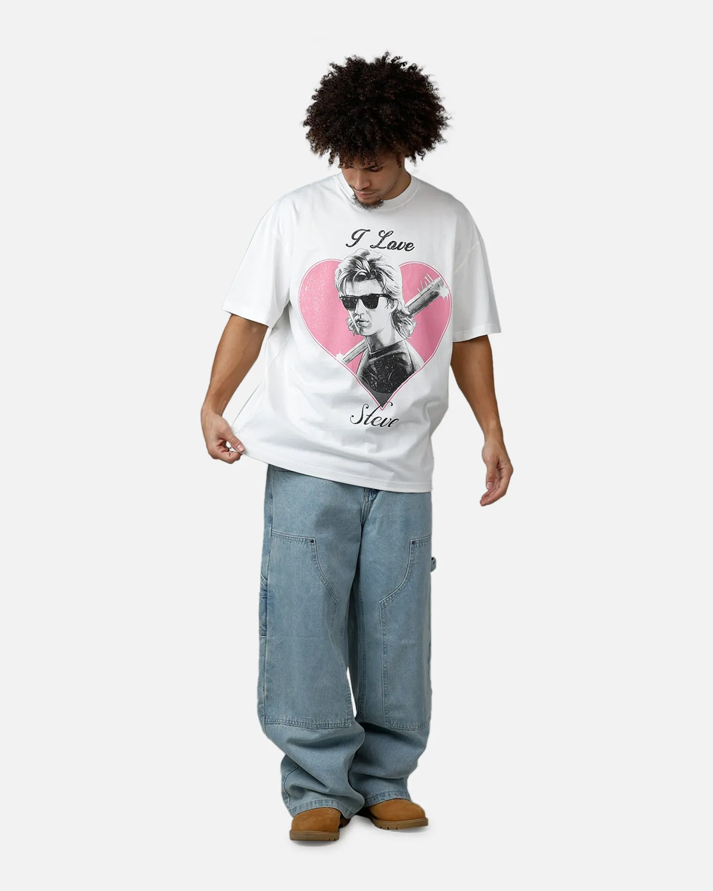 73Studio X Stranger Things Steve Heavy T-Shirt White sold by Culture Kings product image thumbnail 3
