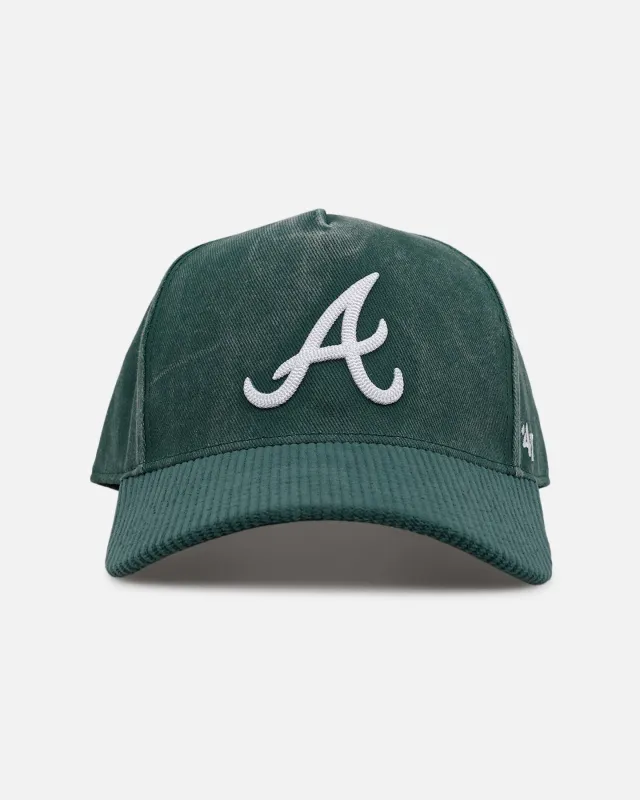 47 Brand Atlanta Braves 'Apollo Cord Dark Green' 47 Offside Snapback Dark Green sold by Culture Kings