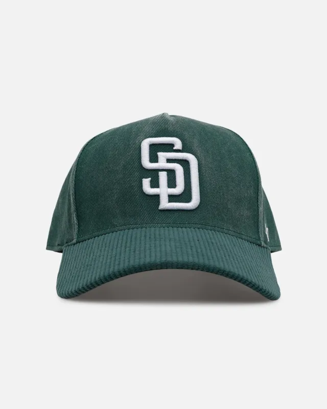 47 Brand San Diego Padres 'Apollo Cord Dark Green' 47 Offside Snapback Dark Green sold by Culture Kings