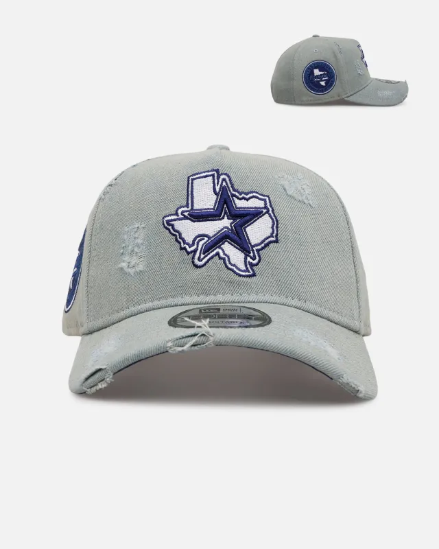 New Era Houston Astros 'Distressed Denim' 9FORTY A-Frame Snapback Light Wash Denim made by New Era