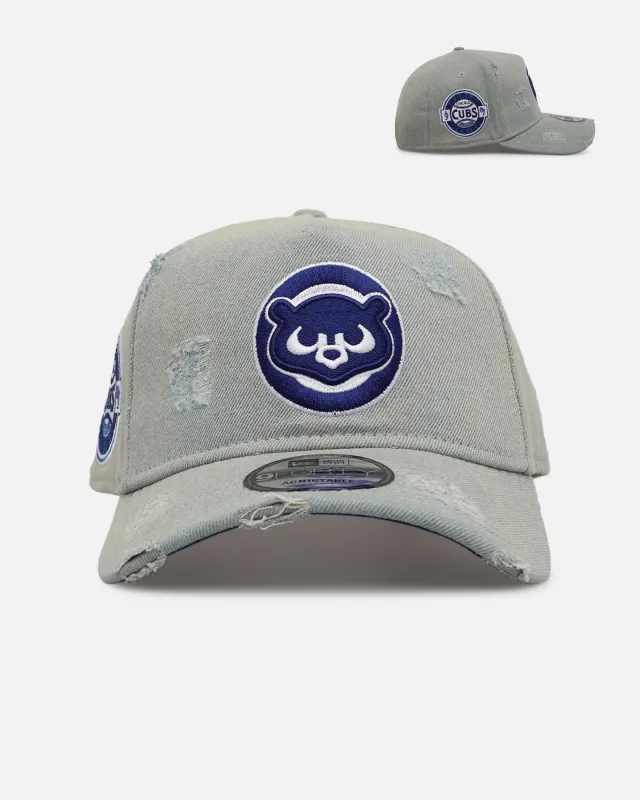 New Era Chicago Cubs 'Distressed Denim' 9FORTY A-Frame Snapback Light Wash Denim made by New Era