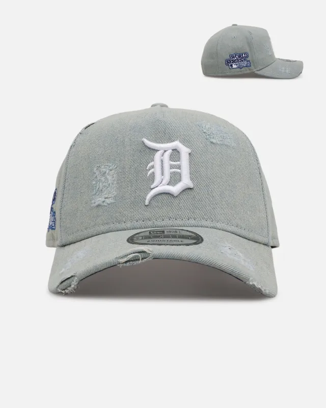 New Era Detroit Tigers 'Distressed Denim' 9FORTY A-Frame Snapback Light Wash Denim made by New Era
