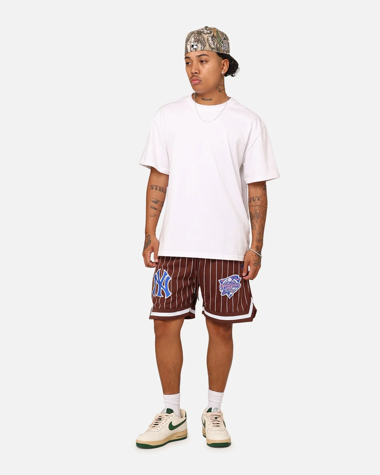New Era New York Yankees Mesh Pinstripe Shorts Brown sold by Culture Kings product image thumbnail 2