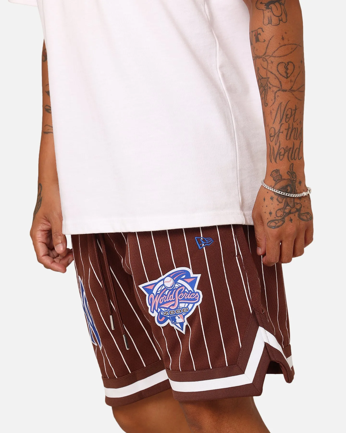 New Era New York Yankees Mesh Pinstripe Shorts Brown sold by Culture Kings product image thumbnail 4