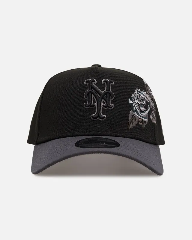 New Era New York Mets 'Stealth Roses' 9FORTY A-Frame Snapback Black sold by Culture Kings