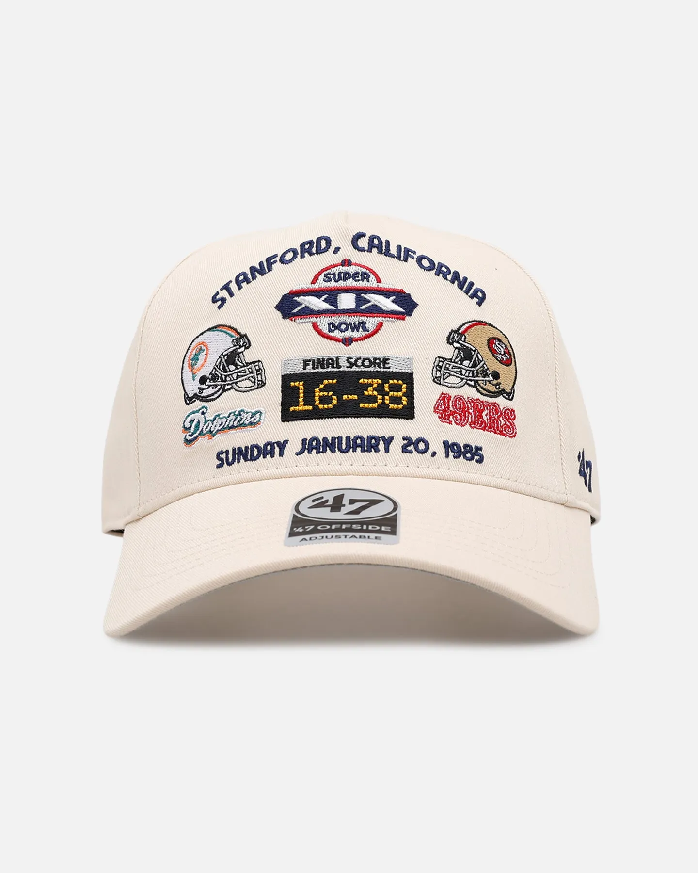 47 Brand Miami Dolphins Vs San Francisco 49ers 'Vintage Super Bowl' XIX '47 Offside Strapback Natural sold by Culture Kings