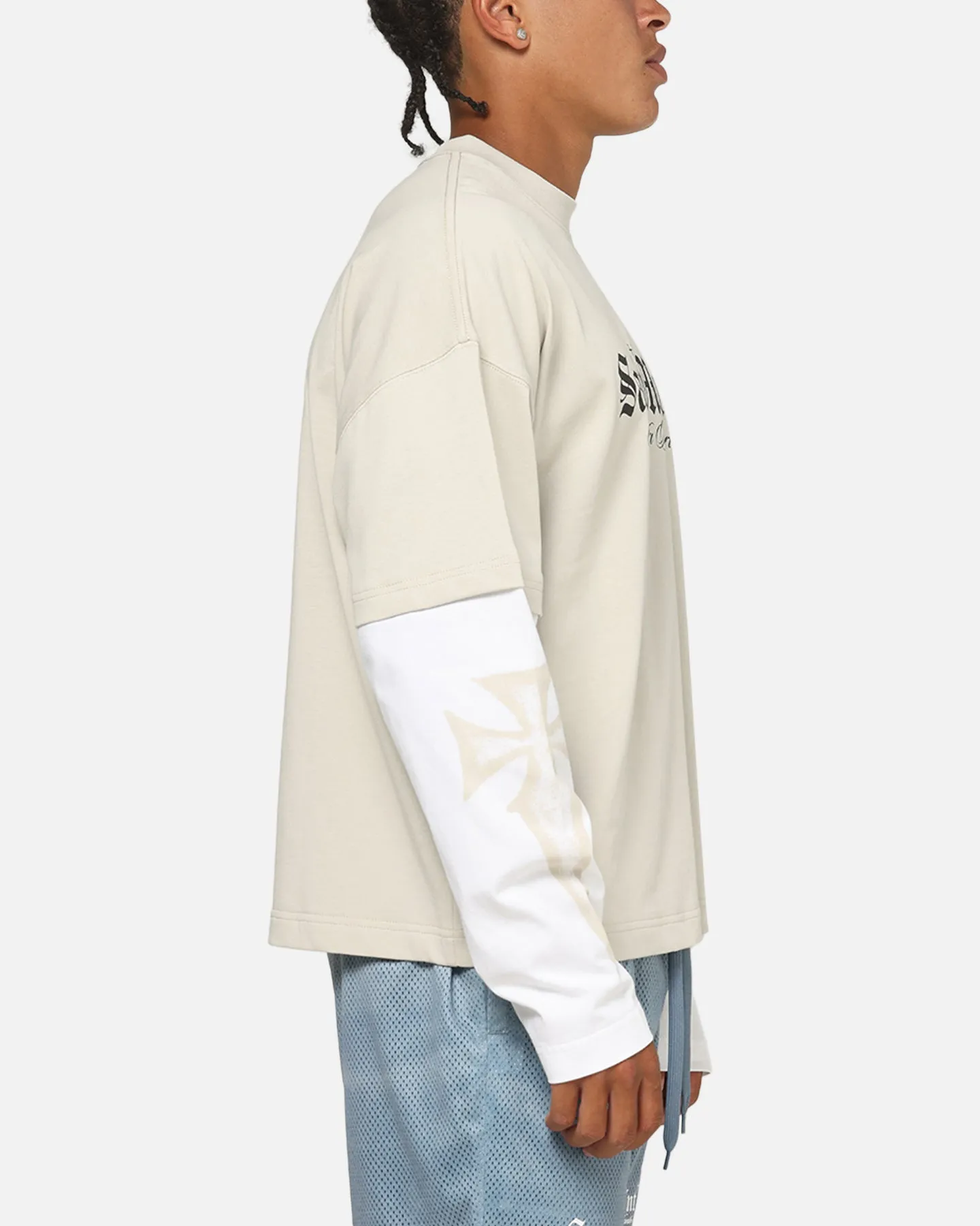 Saint Morta Muerte Layered Long Sleeve T-Shirt Stone/White sold by Culture Kings product image thumbnail 5