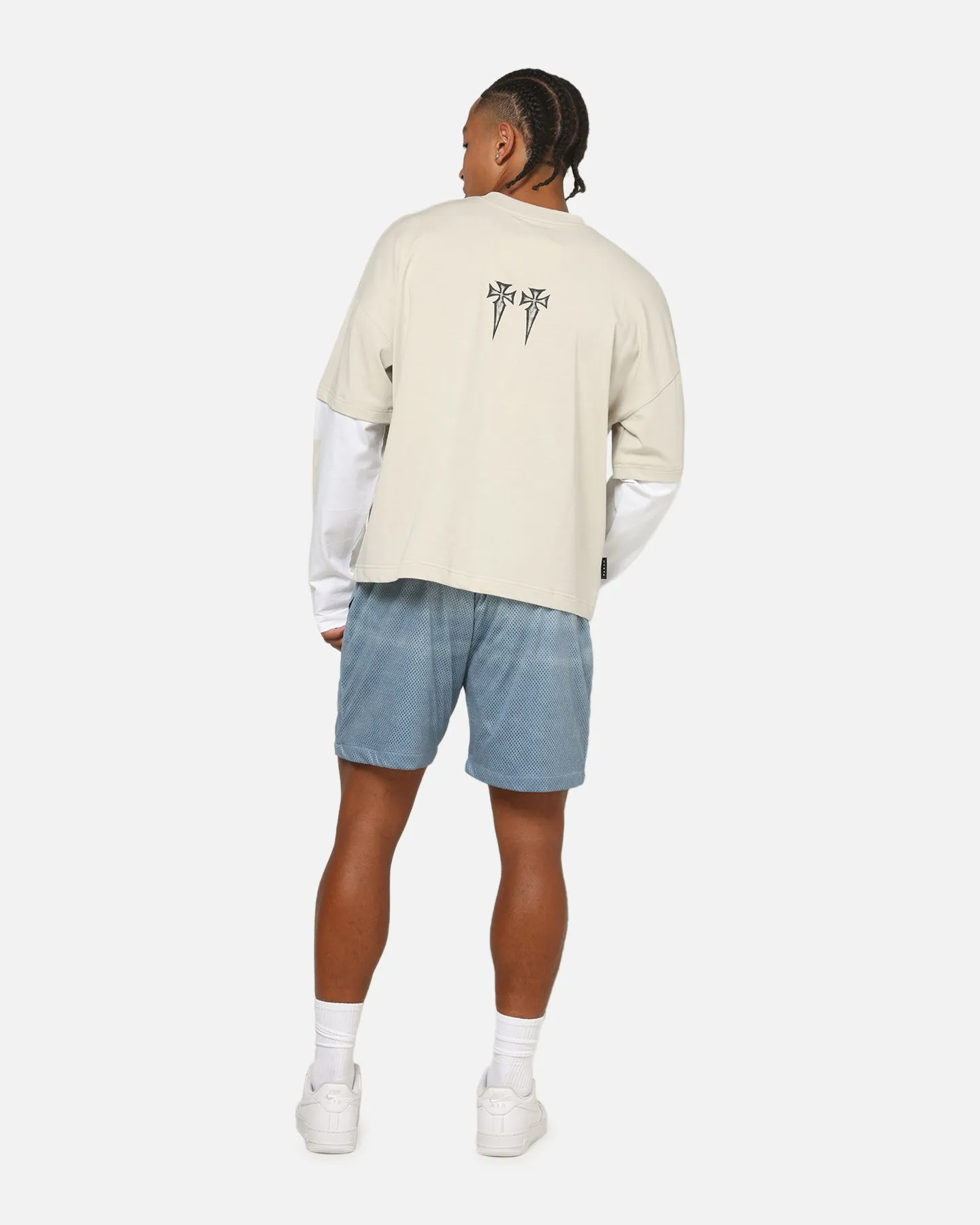 Saint Morta Muerte Layered Long Sleeve T-Shirt Stone/White sold by Culture Kings product image thumbnail 4