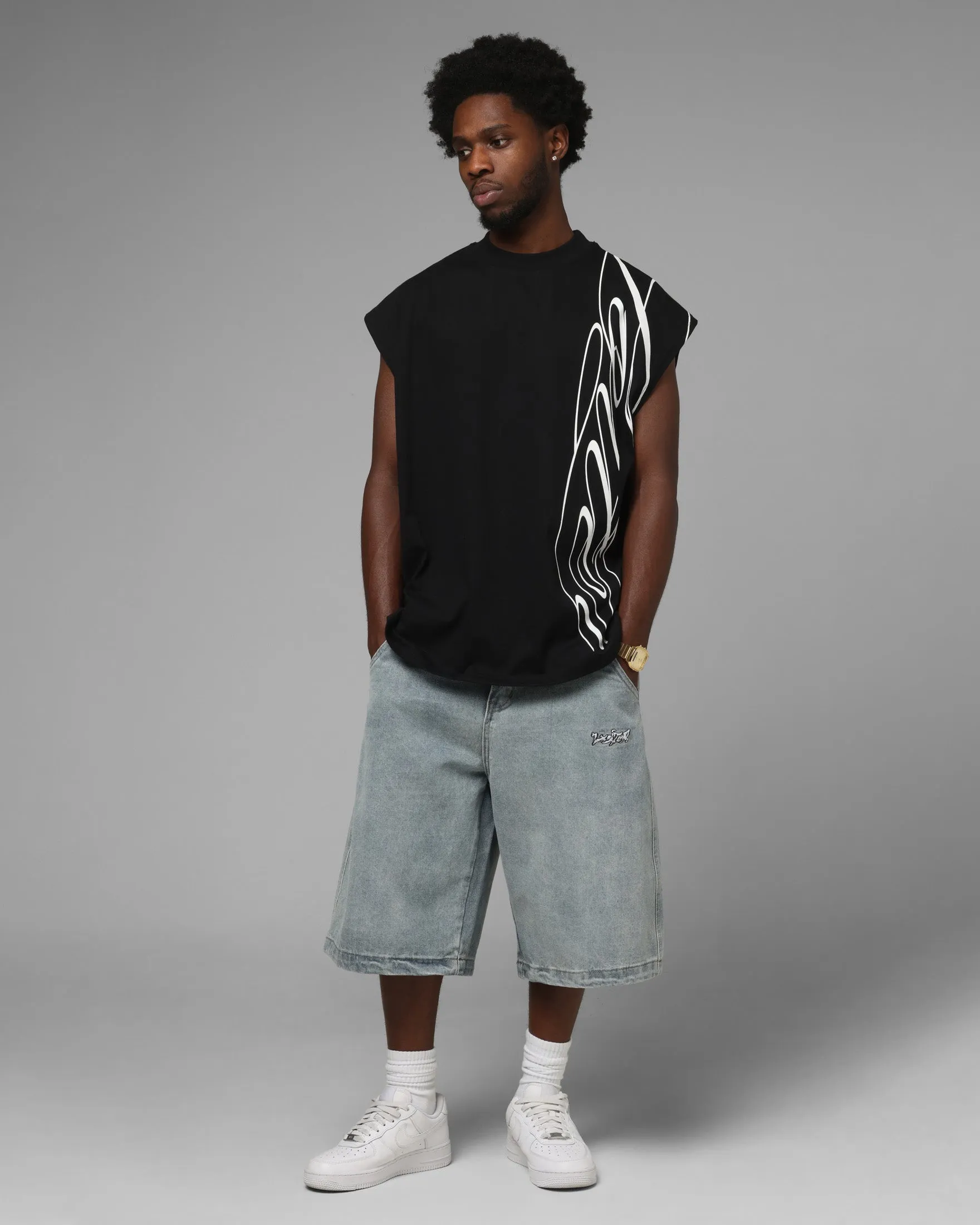 Loiter Script Muscle T-Shirt Black sold by Culture Kings product image thumbnail 2