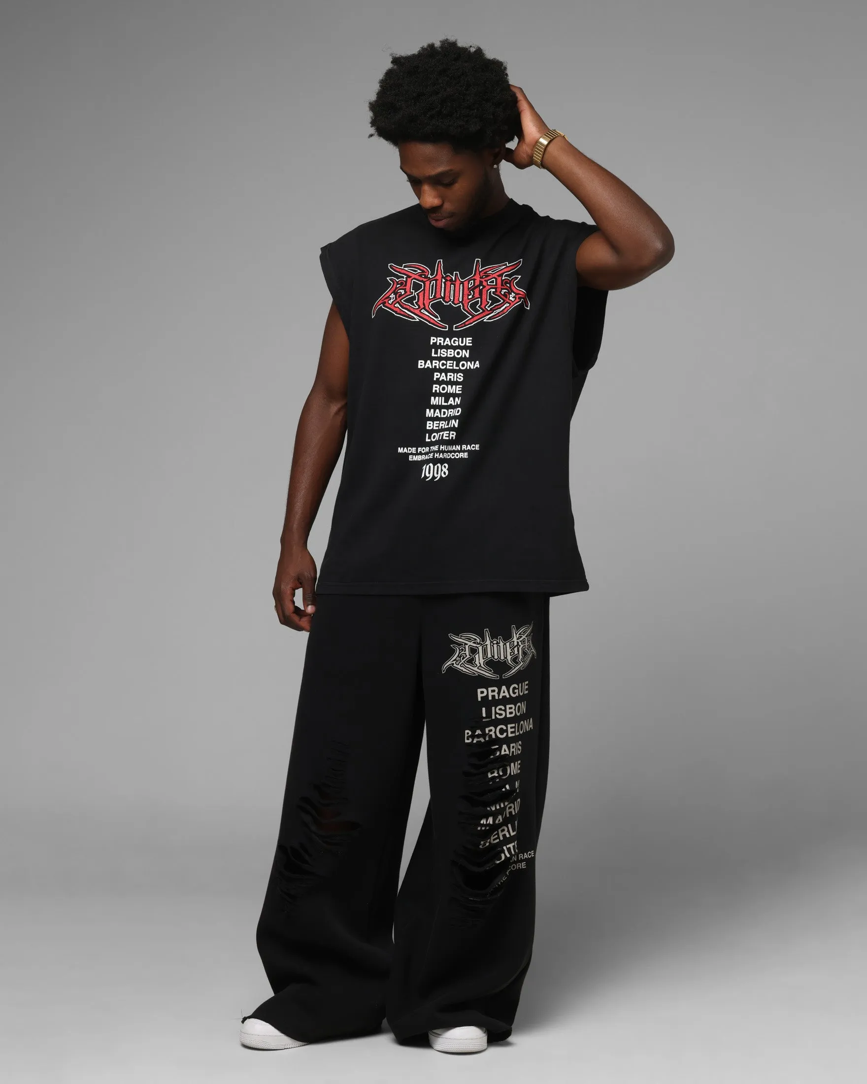 Loiter Hardcore Muscle T-Shirt Washed Black sold by Culture Kings product image thumbnail 4