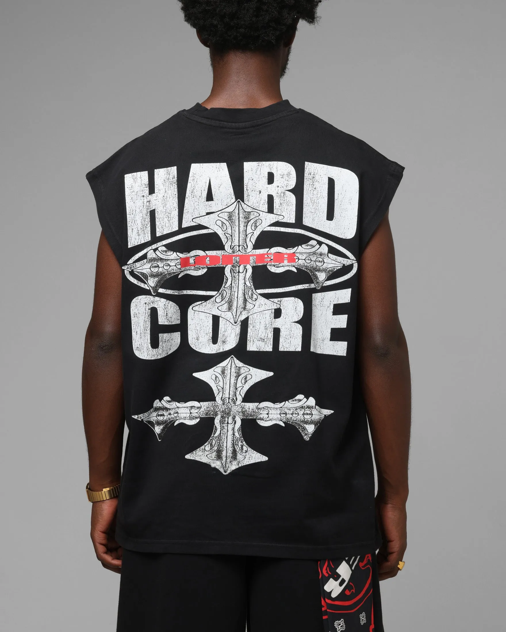 Loiter Hardcore Muscle T-Shirt Washed Black sold by Culture Kings