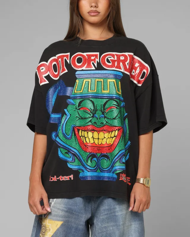 Loiter X Yu-Gi-Oh! Pot Of Greed Rhinestone T-Shirt Vintage Black sold by Culture Kings
