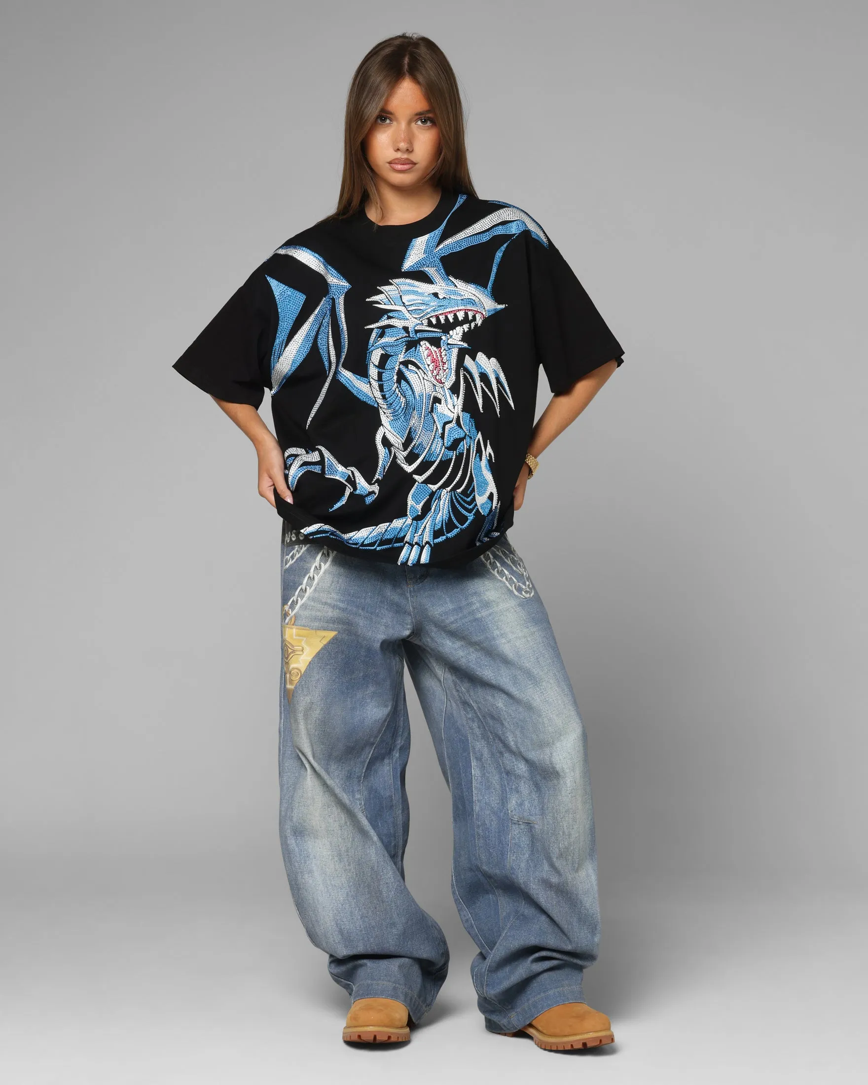Loiter X Yu-Gi-Oh! Blue Eyes White Dragon Rhinestone T-Shirt Black sold by Culture Kings product image thumbnail 3