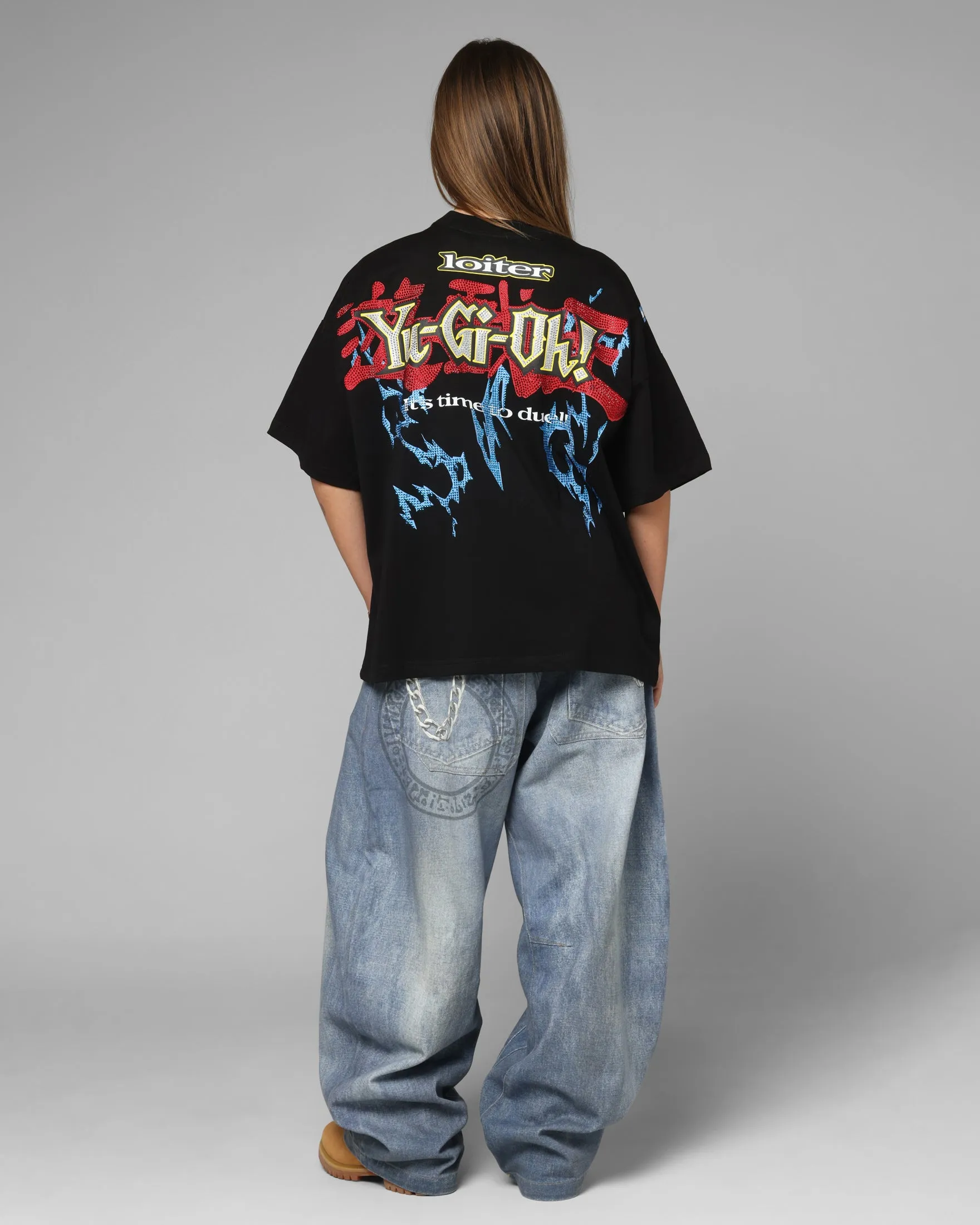 Loiter X Yu-Gi-Oh! Blue Eyes White Dragon Rhinestone T-Shirt Black sold by Culture Kings product image thumbnail 4