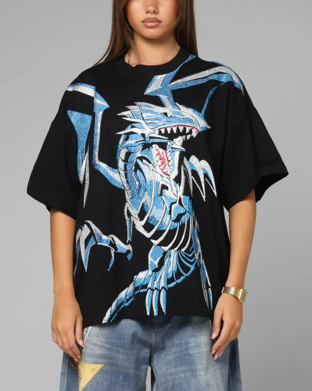 Loiter X Yu-Gi-Oh! Blue Eyes White Dragon Rhinestone T-Shirt Black sold by Culture Kings