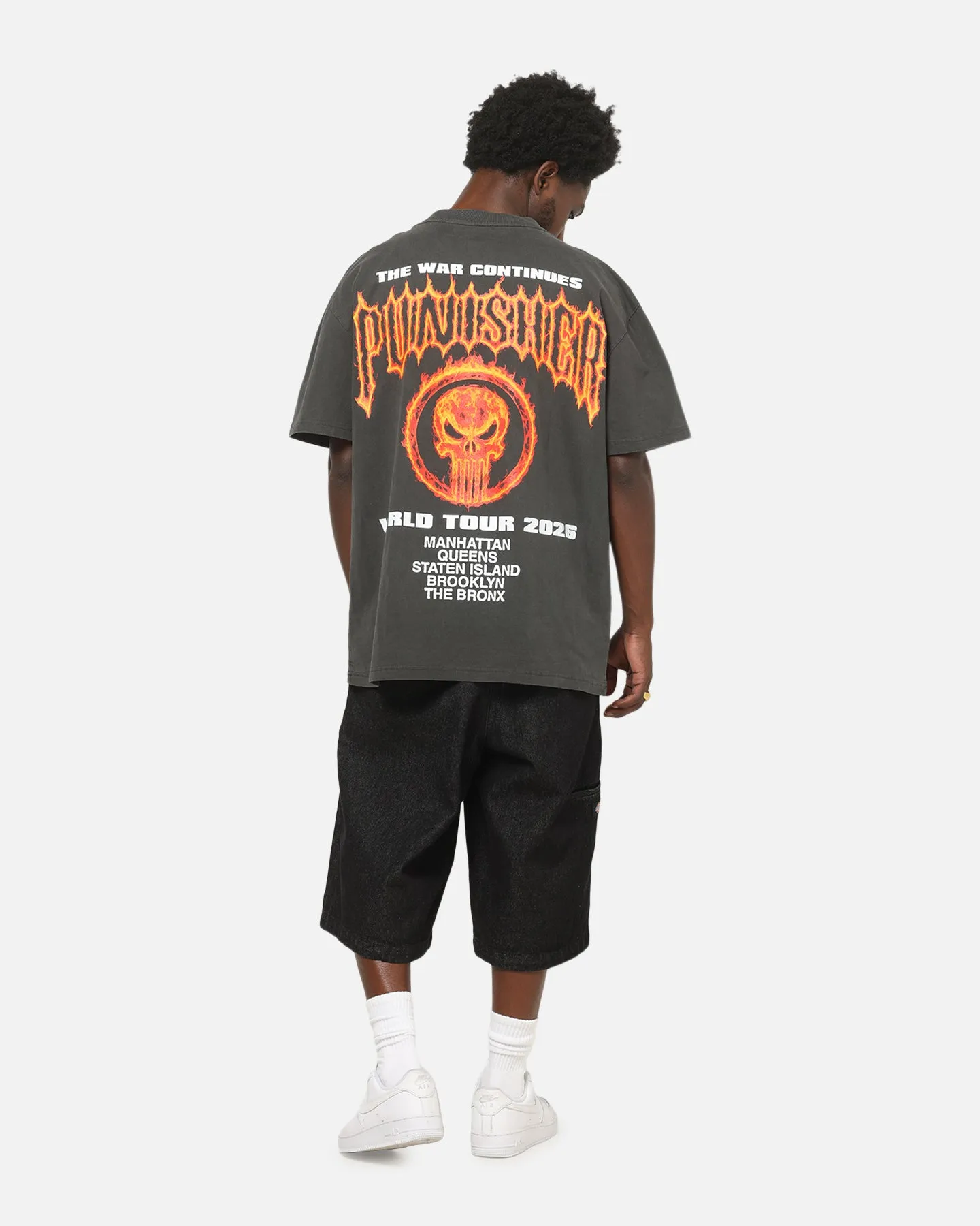 73Studio Marvel Punisher Flames Heavy T-Shirt Black Wash sold by Culture Kings product image thumbnail 3