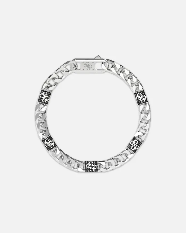 Guess Mainline 4G Curb Chain Pave Bracelet Silver sold by Culture Kings