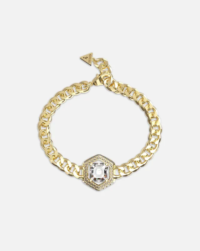 Guess Mainline Women's Lioness Queen Octagon Bracelet Gold made by Culture Kings