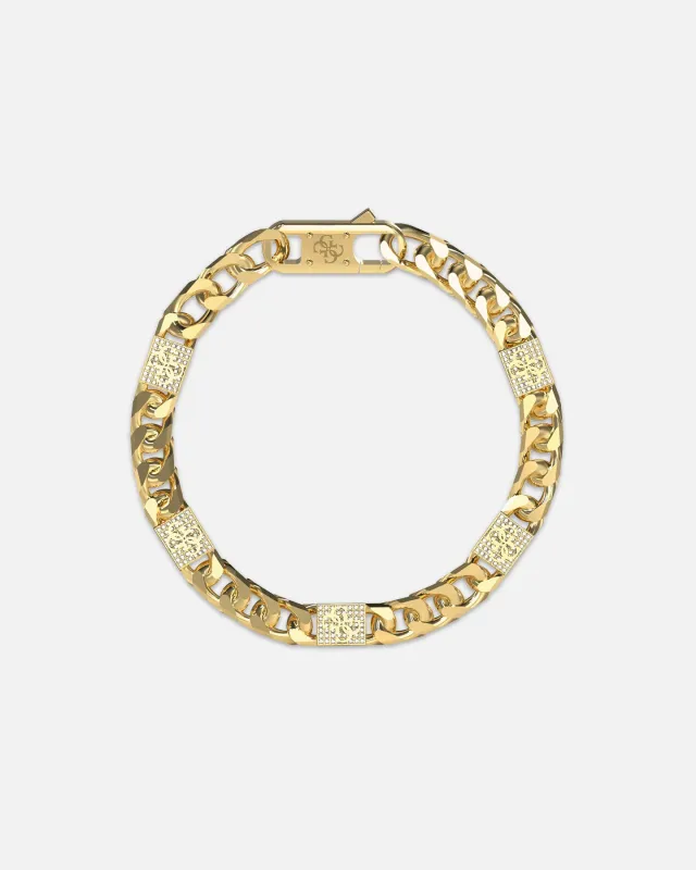 Guess Mainline 4G Curb Chain Pave Bracelet Gold sold by Culture Kings
