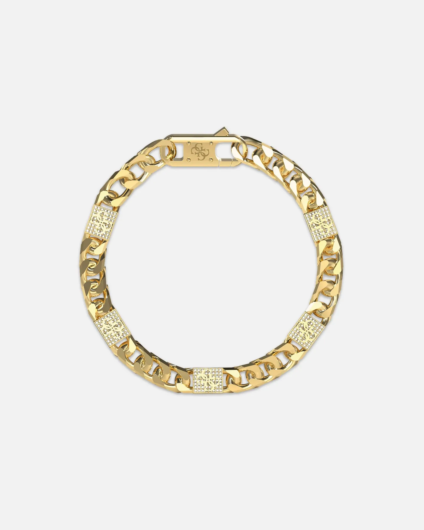 Guess Mainline 4G Curb Chain Pave Bracelet Gold sold by Culture Kings