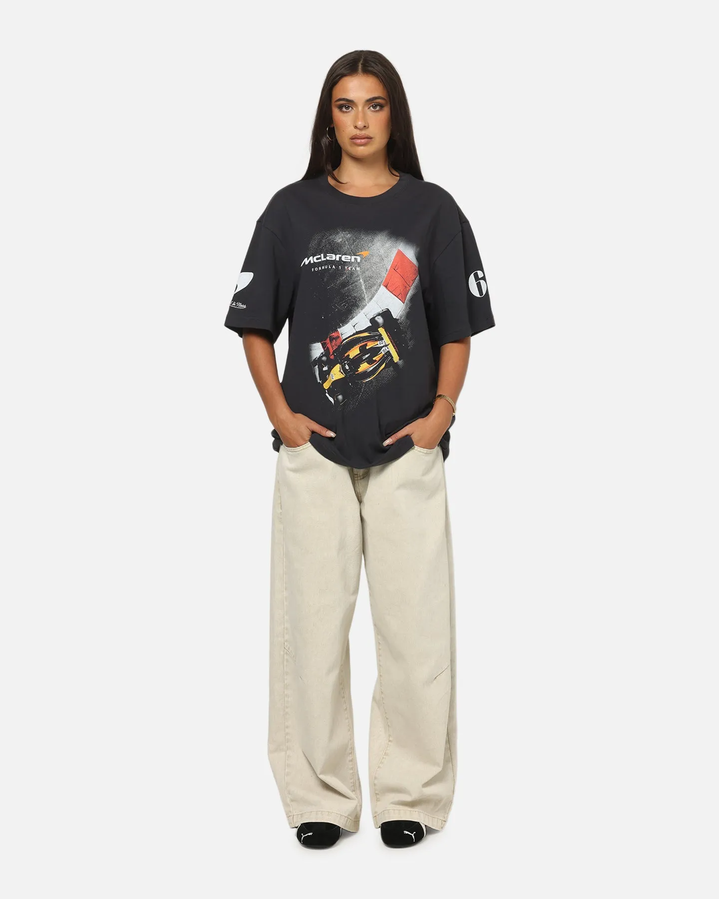 Mitchell & Ness X Mclaren F1 Team Birdseye Apex T-Shirt Washed Black sold by Culture Kings product image thumbnail 2