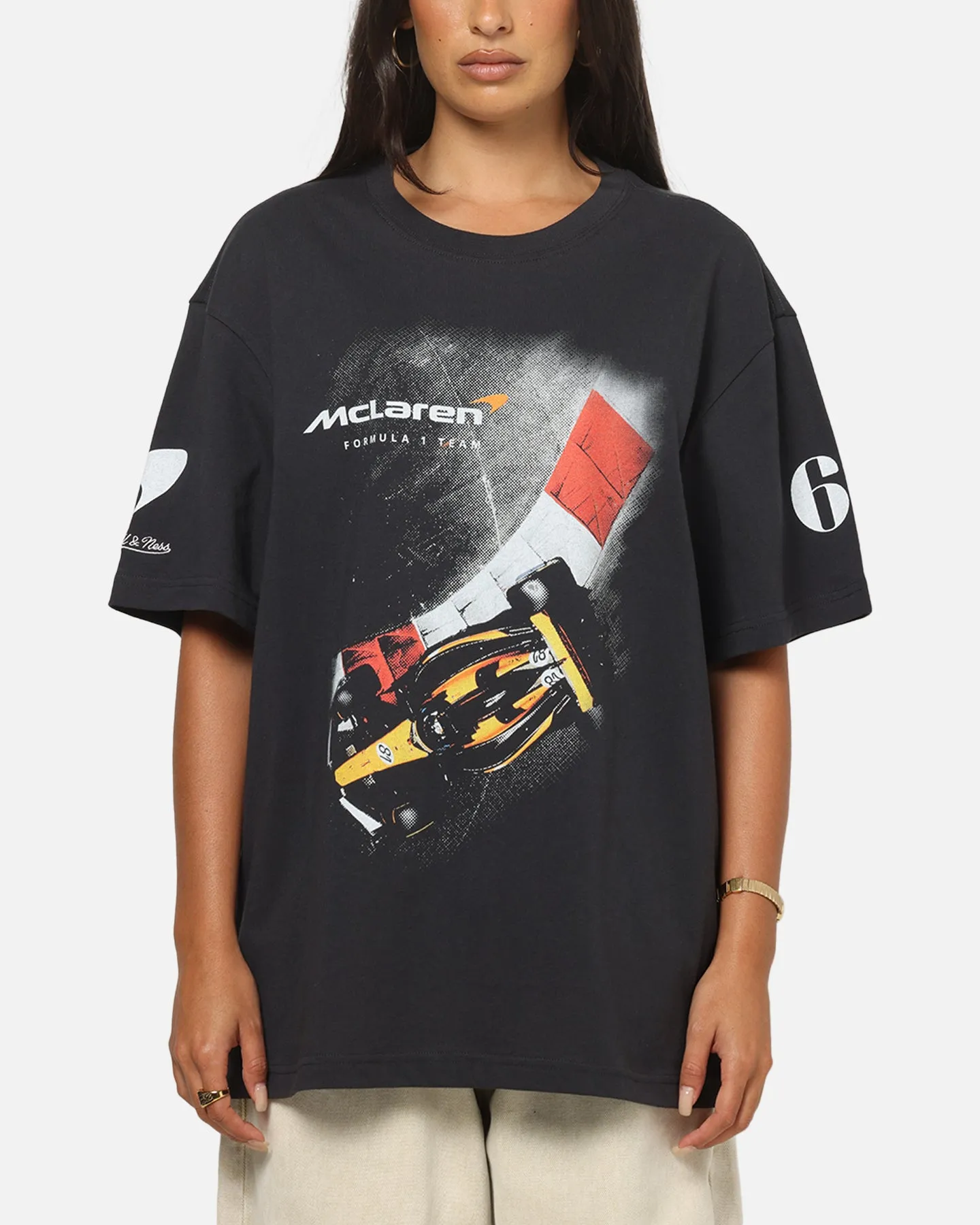Mitchell & Ness X Mclaren F1 Team Birdseye Apex T-Shirt Washed Black sold by Culture Kings