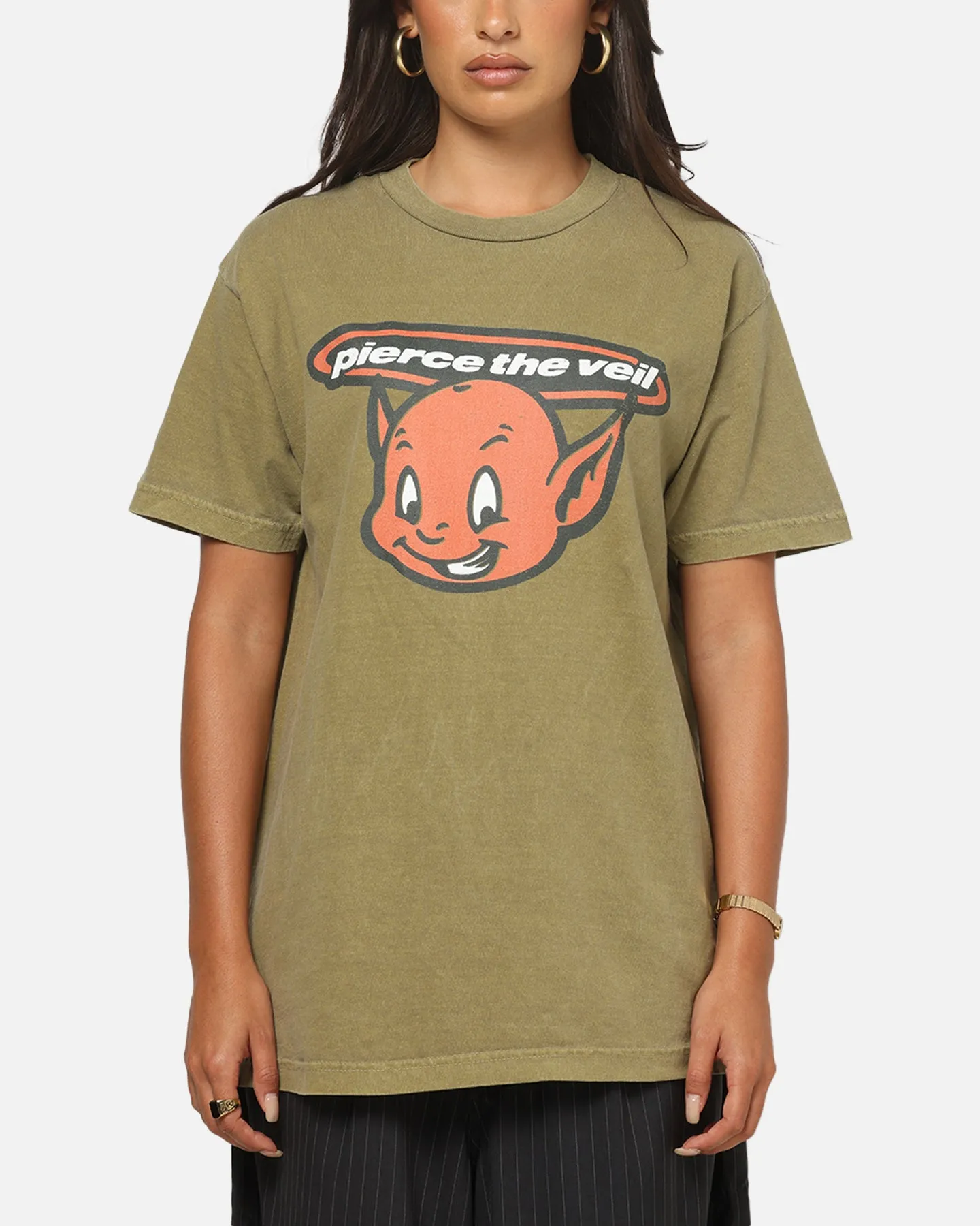 Pierce The Veil Bootleg Devil T-Shirt Army Green sold by Culture Kings