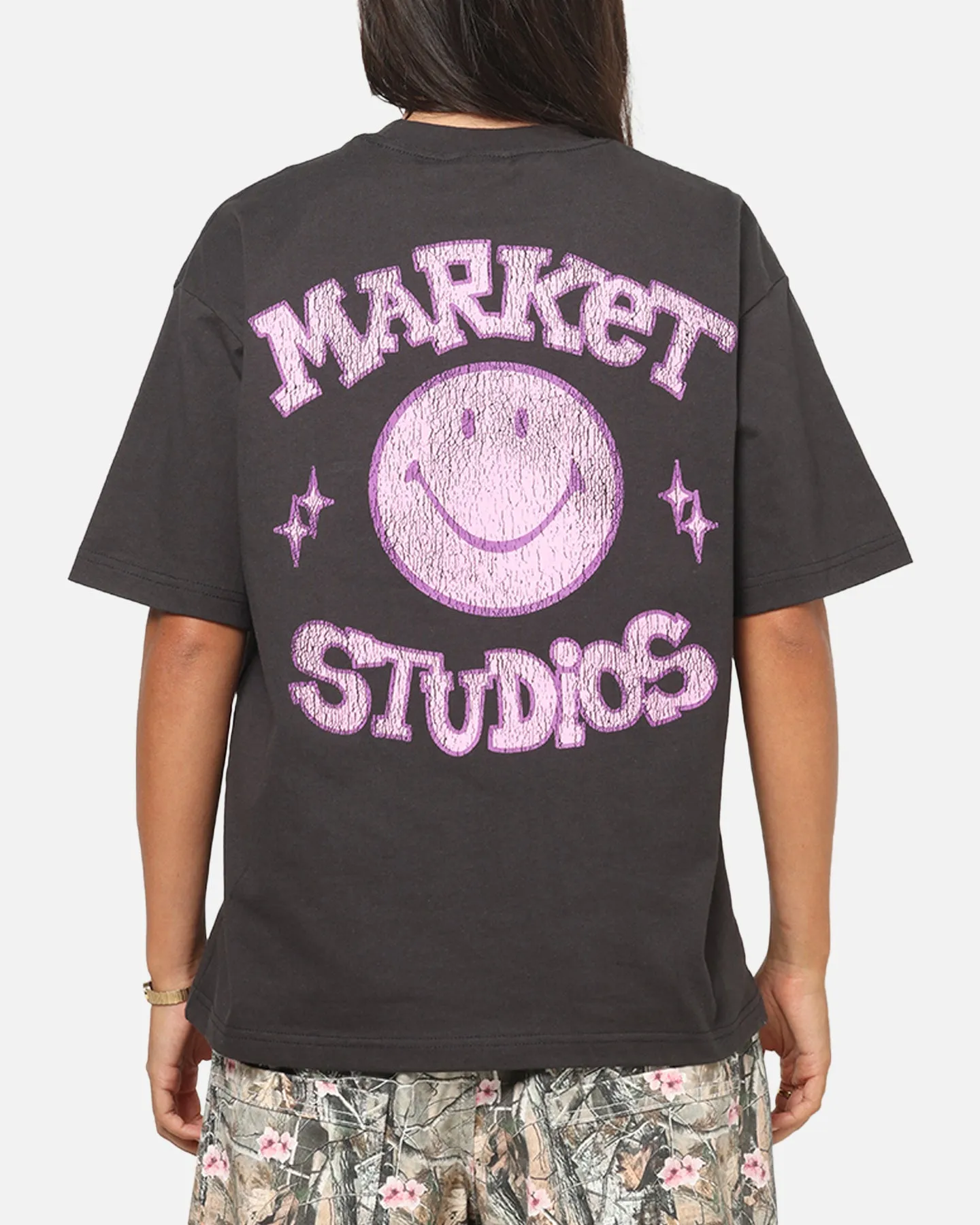 Market Smiley Old School T-Shirt Washed Black sold by Culture Kings