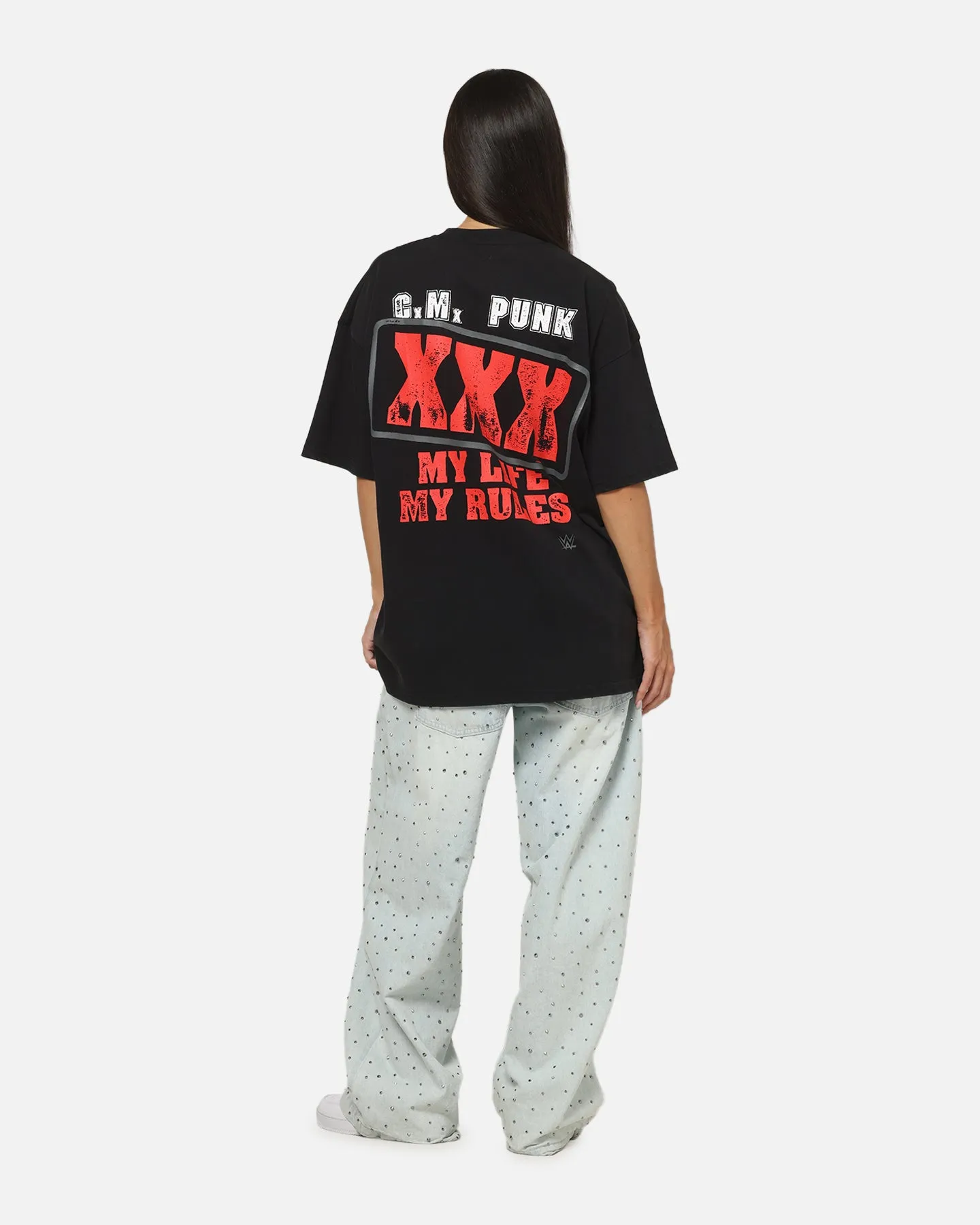 73Studio X WWE CM Punk My Life Rules Vintage T-Shirt Black Acidwash sold by Culture Kings product image thumbnail 4