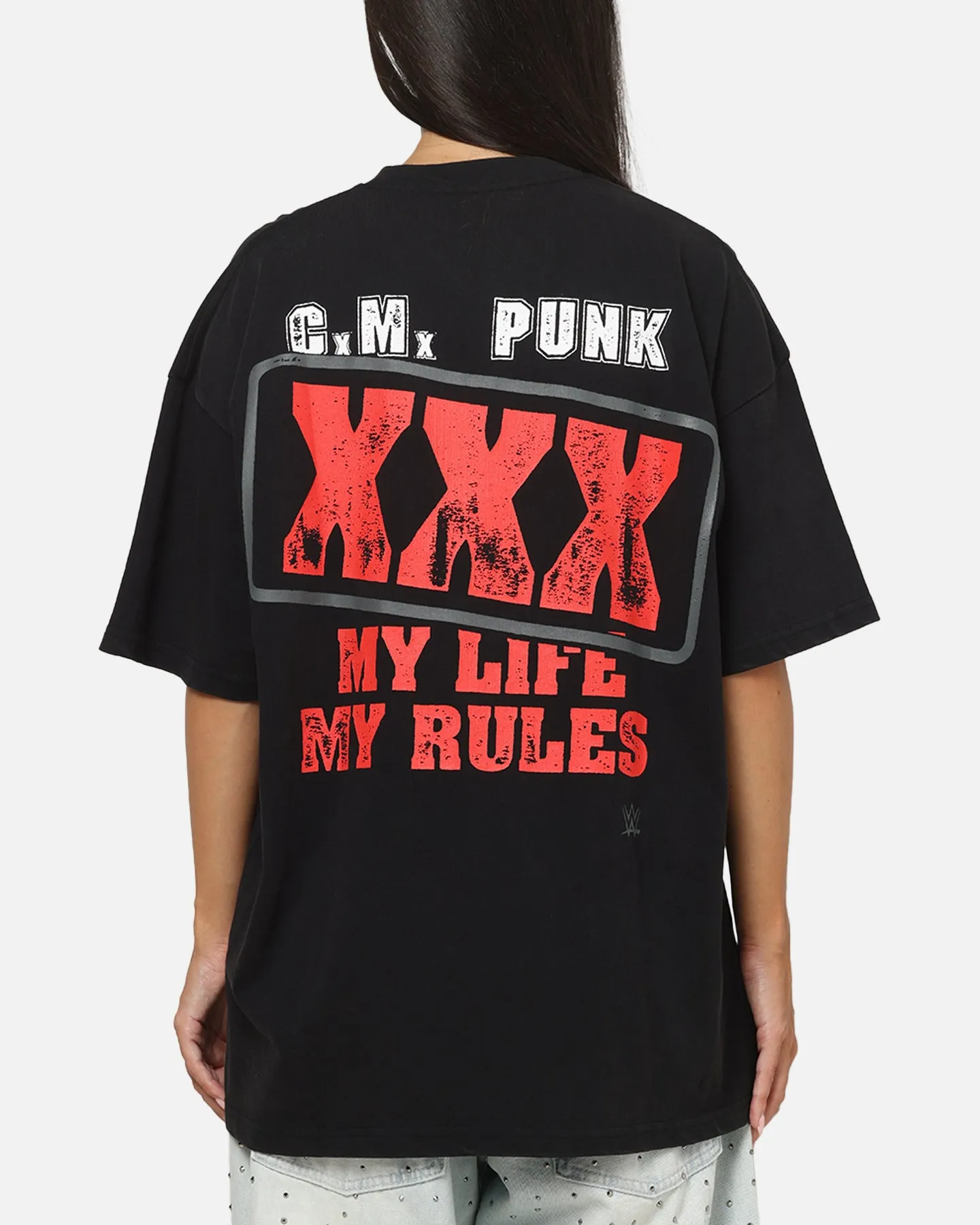 73Studio X WWE CM Punk My Life Rules Vintage T-Shirt Black Acidwash sold by Culture Kings product image thumbnail 2