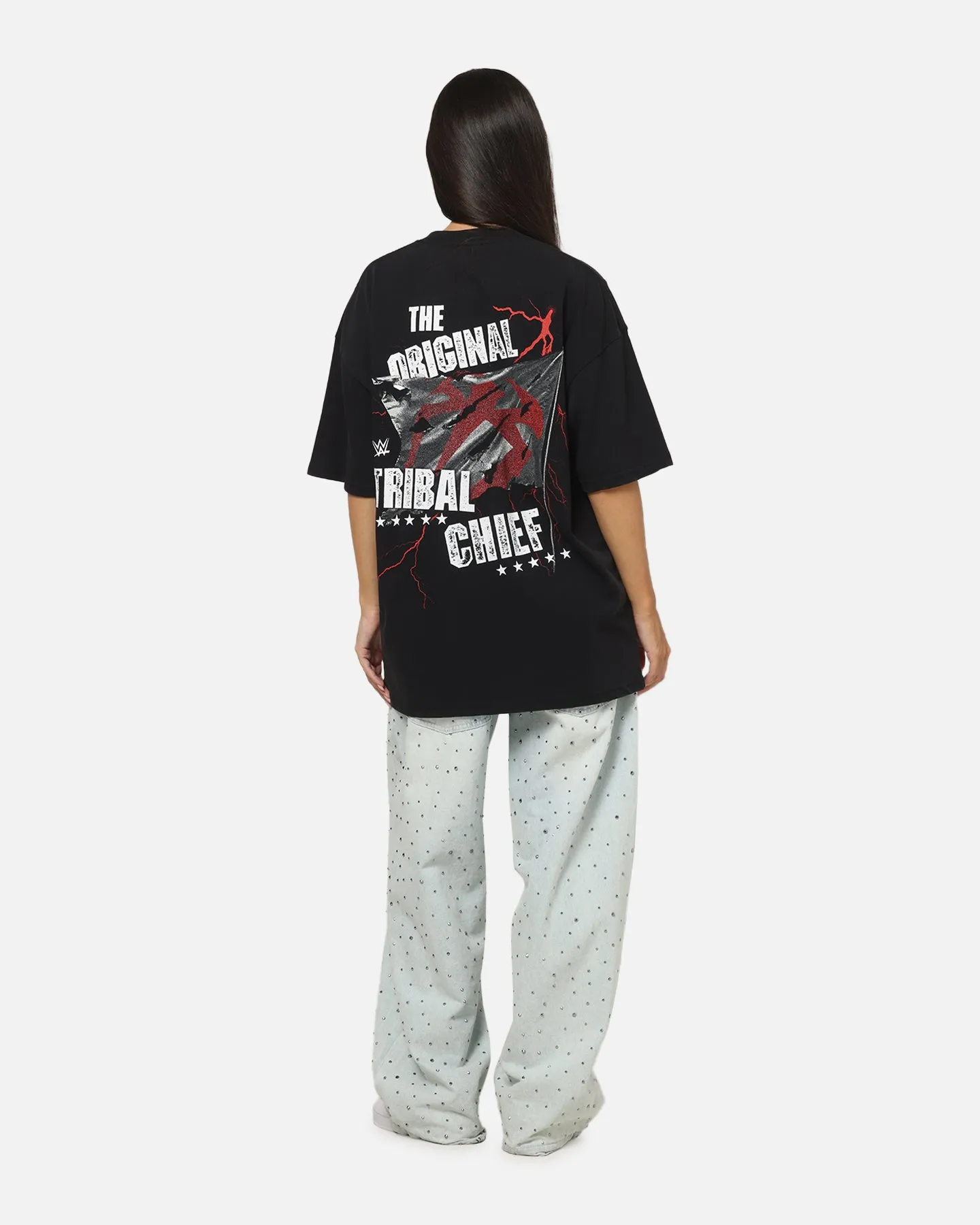 73Studio X WWE Roman Reigns Vintage T-Shirt Black Acidwash sold by Culture Kings product image thumbnail 4