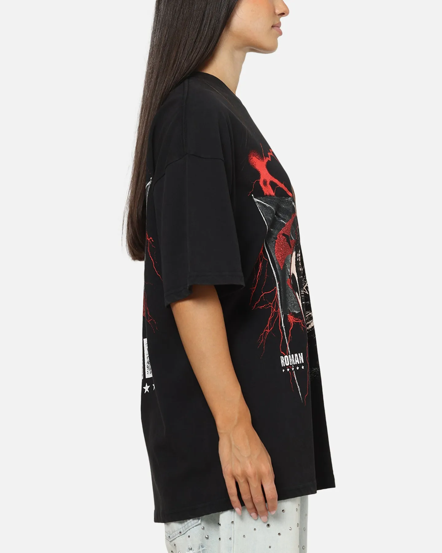 73Studio X WWE Roman Reigns Vintage T-Shirt Black Acidwash sold by Culture Kings product image thumbnail 5