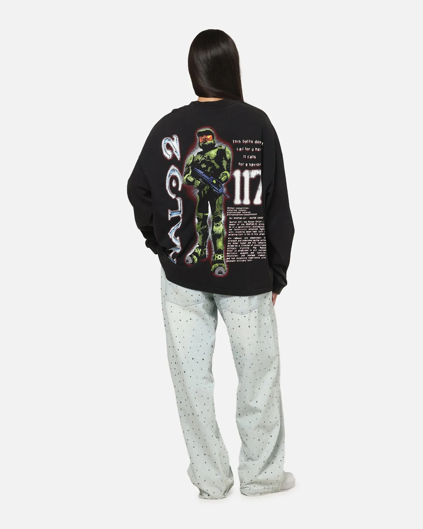 73Studio X Halo 2 Long Sleeve T-Shirt Black Acidwash sold by Culture Kings product image thumbnail 3