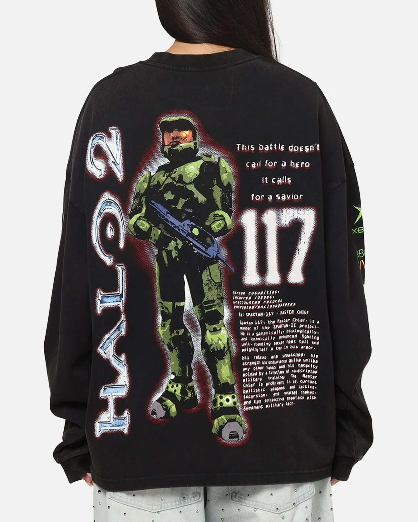 73Studio X Halo 2 Long Sleeve T-Shirt Black Acidwash sold by Culture Kings