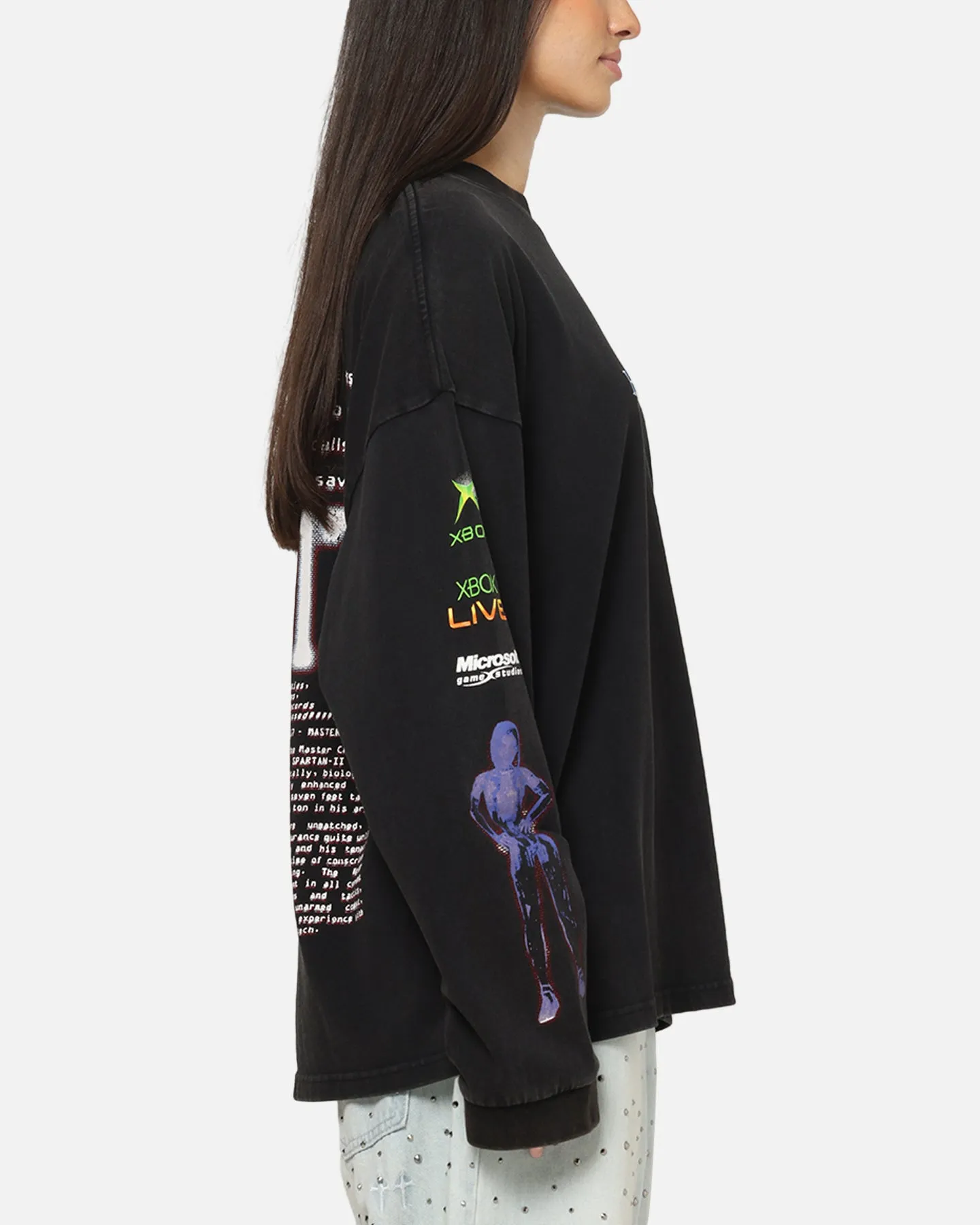 73Studio X Halo 2 Long Sleeve T-Shirt Black Acidwash sold by Culture Kings product image thumbnail 5