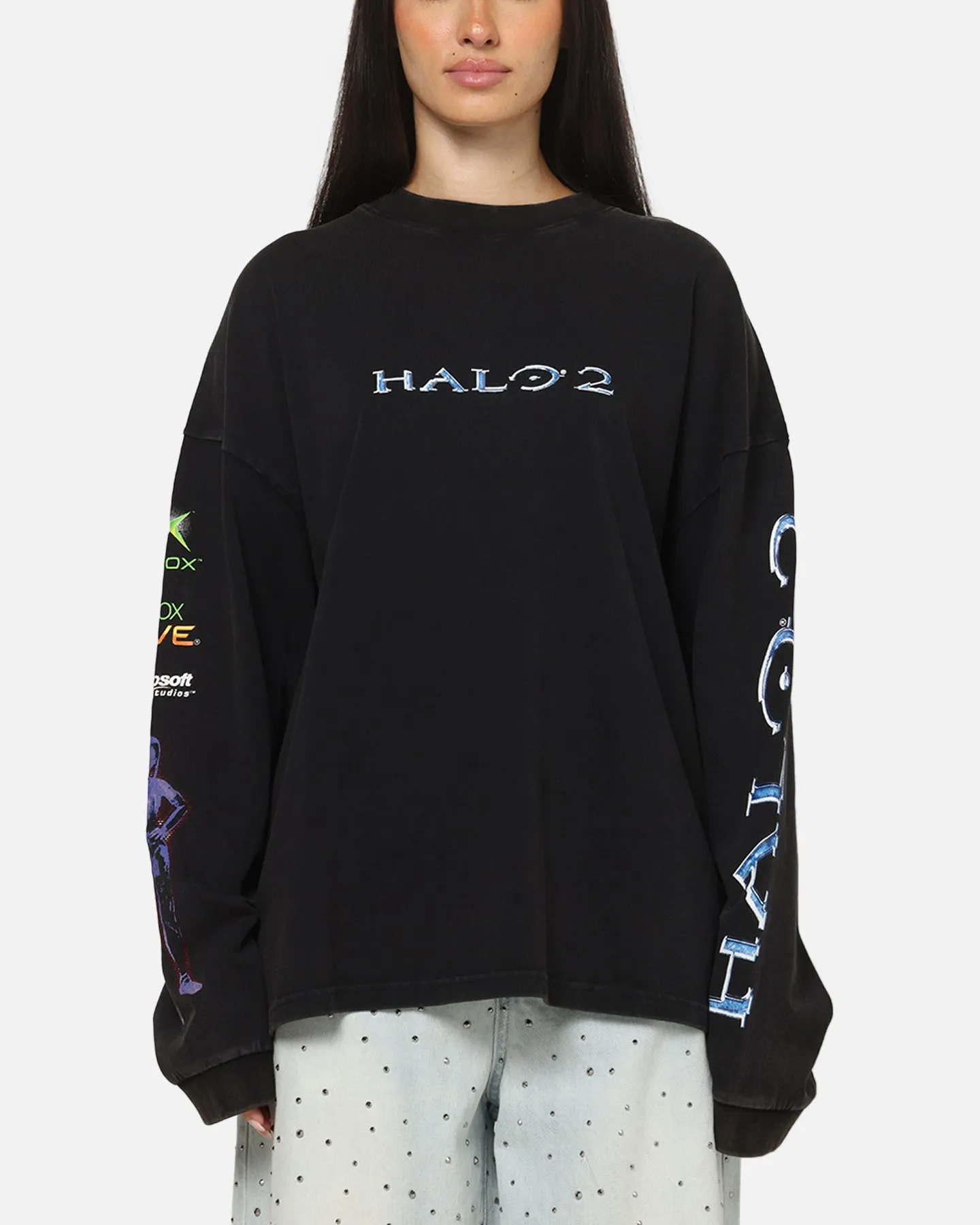 73Studio X Halo 2 Long Sleeve T-Shirt Black Acidwash sold by Culture Kings product image thumbnail 2