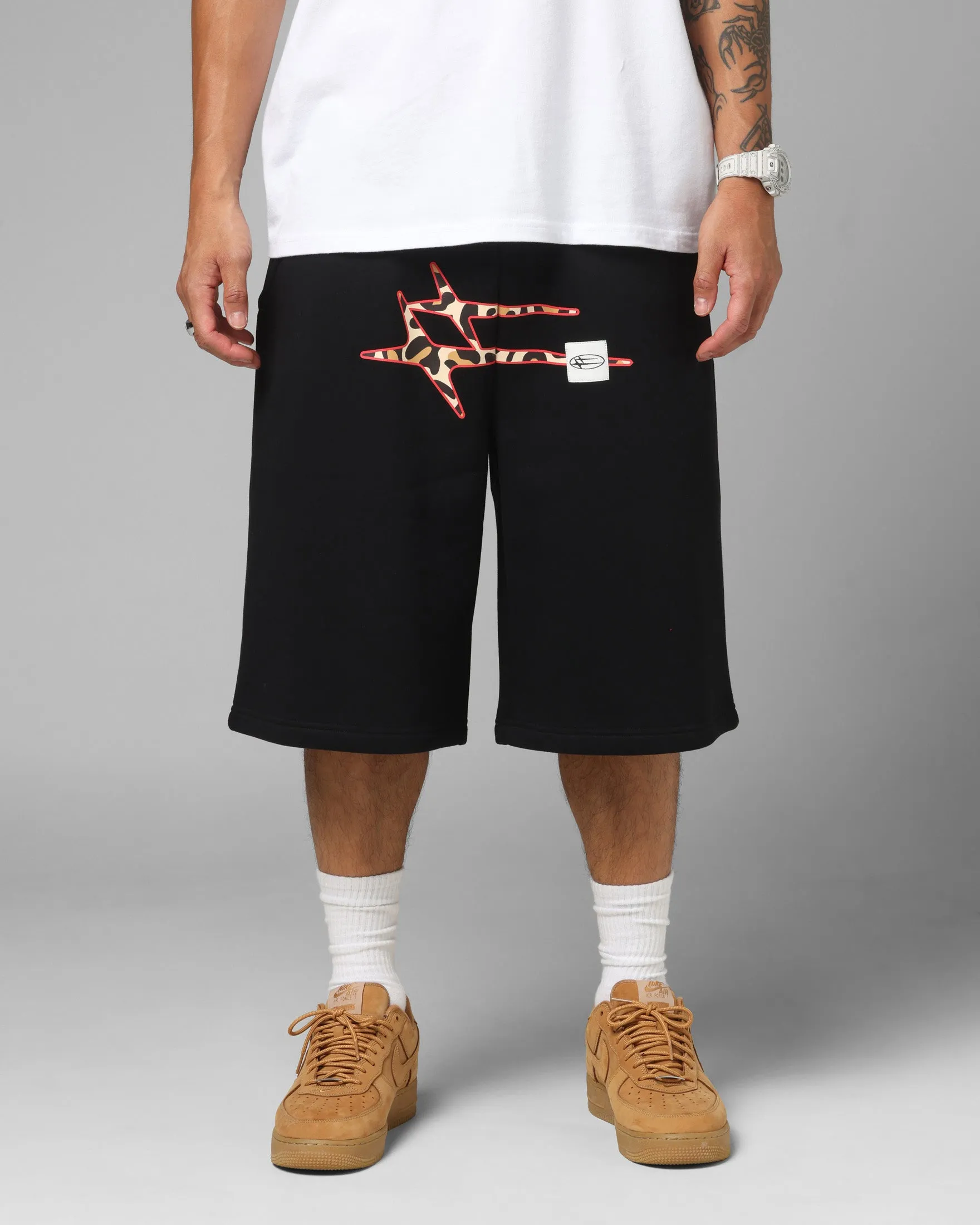 Loiter Hybrid Premium Shorts Black/Leopard sold by Culture Kings