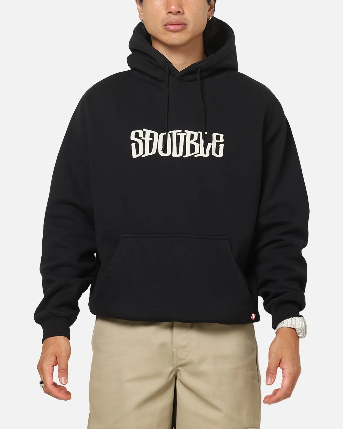 S Double Mid Block Fleece Hoodie Black sold by Culture Kings