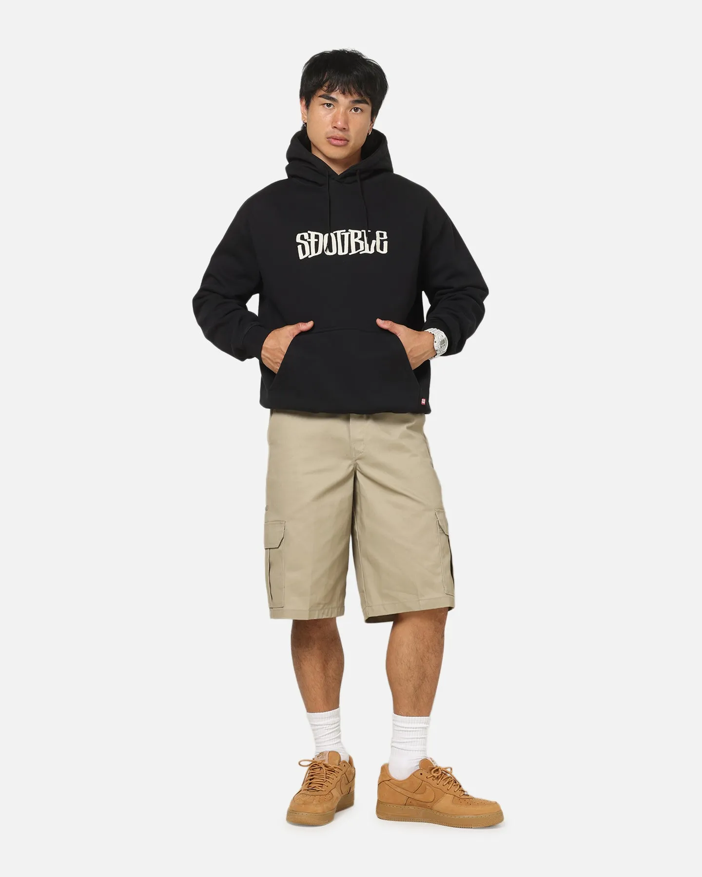 S Double Mid Block Fleece Hoodie Black sold by Culture Kings product image thumbnail 2