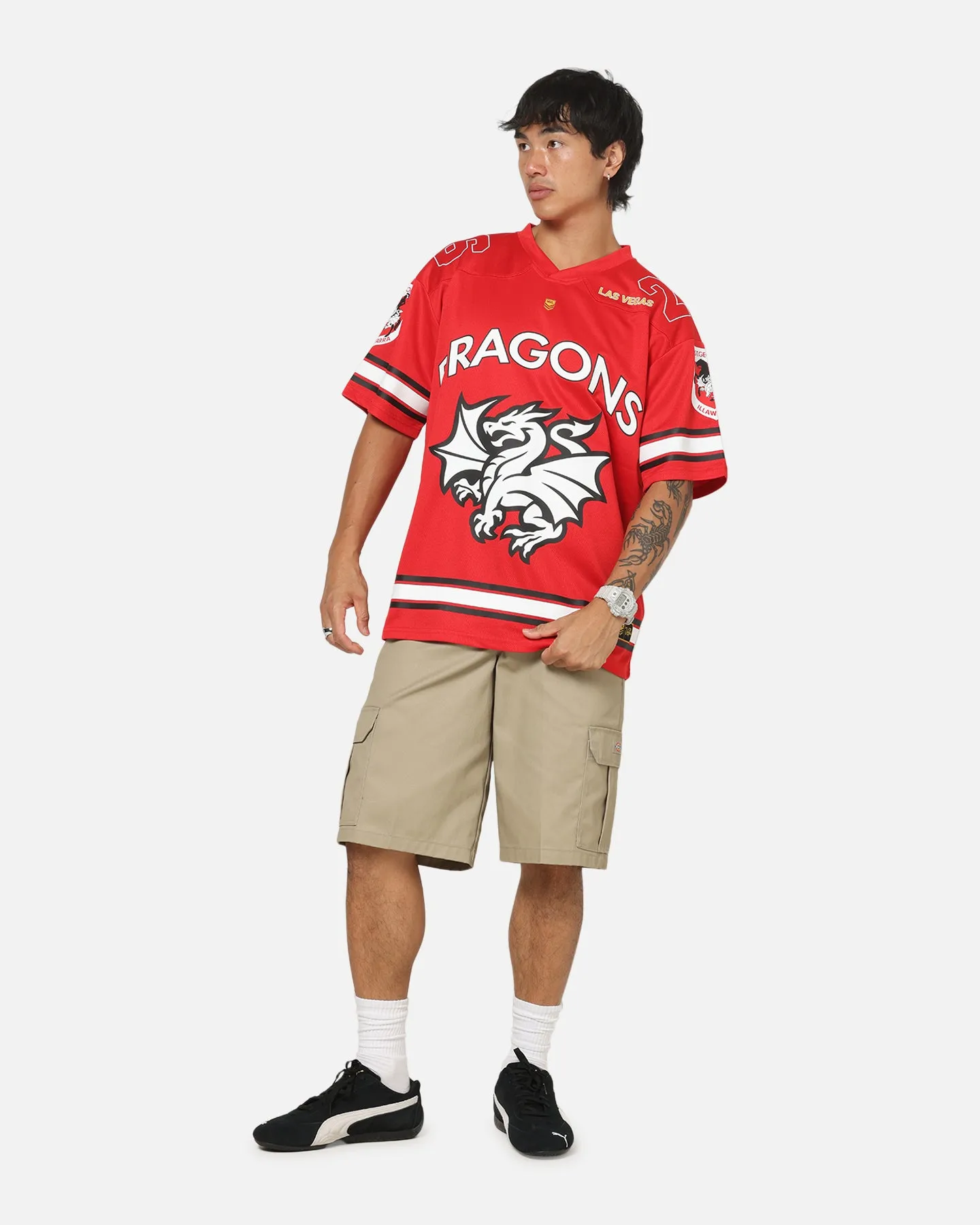 Bleacher Athletic St. George Illawarra Dragons NRL Vegas Round 2026 Jersey Red sold by Culture Kings product image thumbnail 3