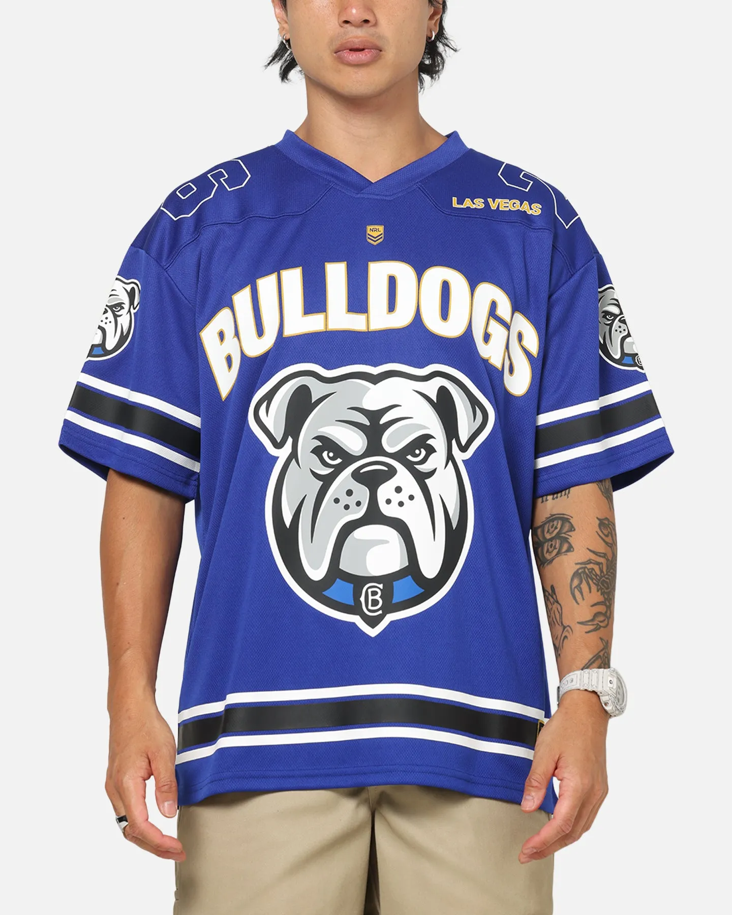 Bleacher Athletic Canterbury-Bankstown Bulldogs NRL Vegas Round 2026 Jersey Blue sold by Culture Kings